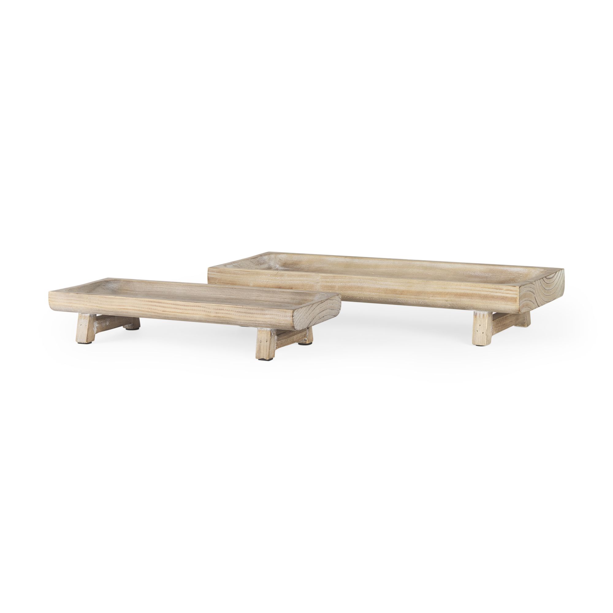 Mercana - Carver Wood Footed Trays (Set)