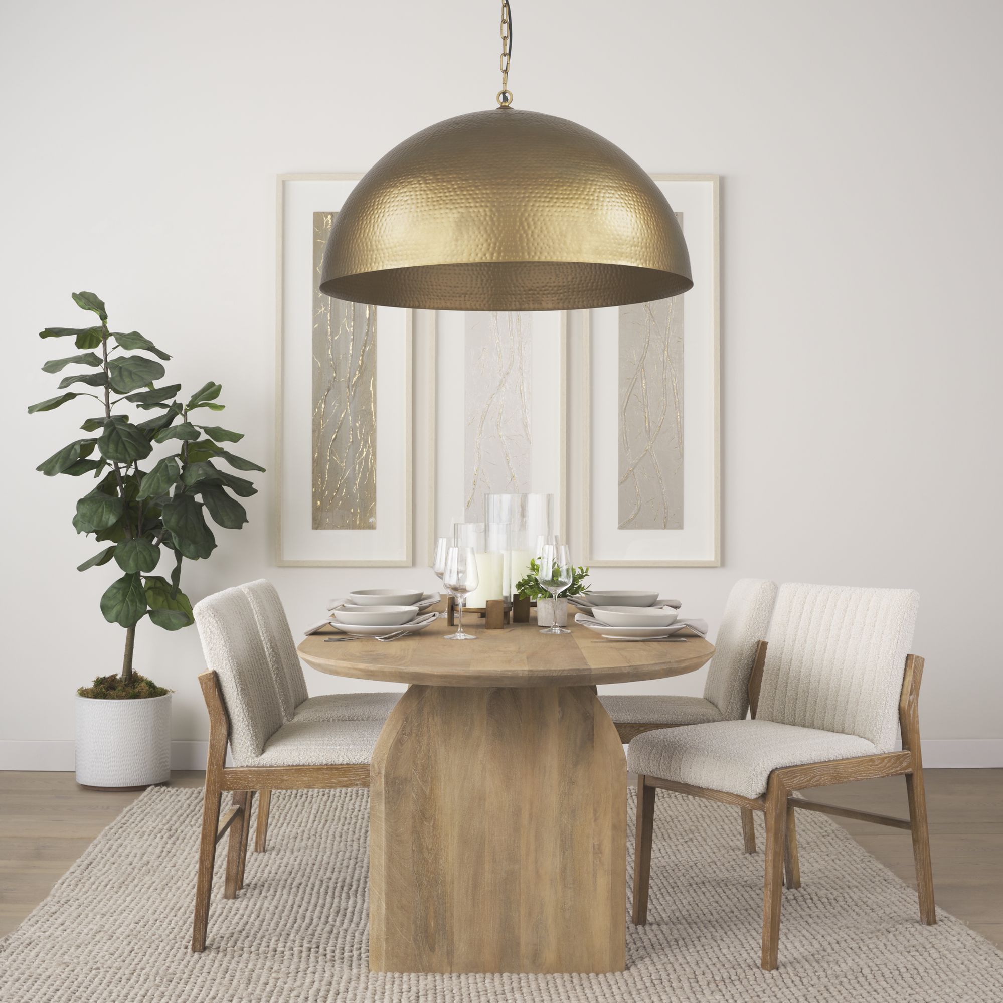 Mercana Karina 36" Round Pendant Light - Gold, Metal