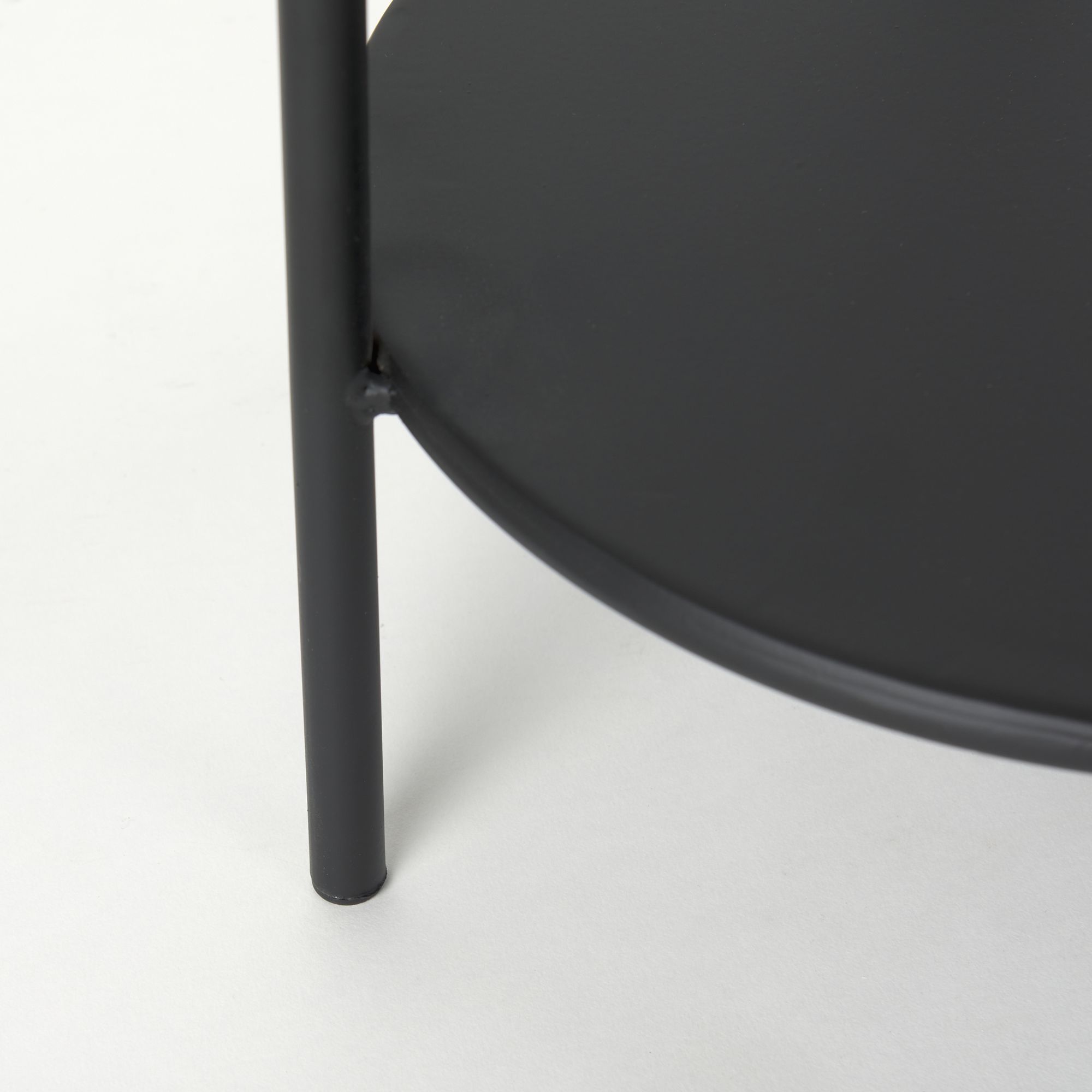 Mercana - Booker Black Metal with Tinted Glass Top Accent Table