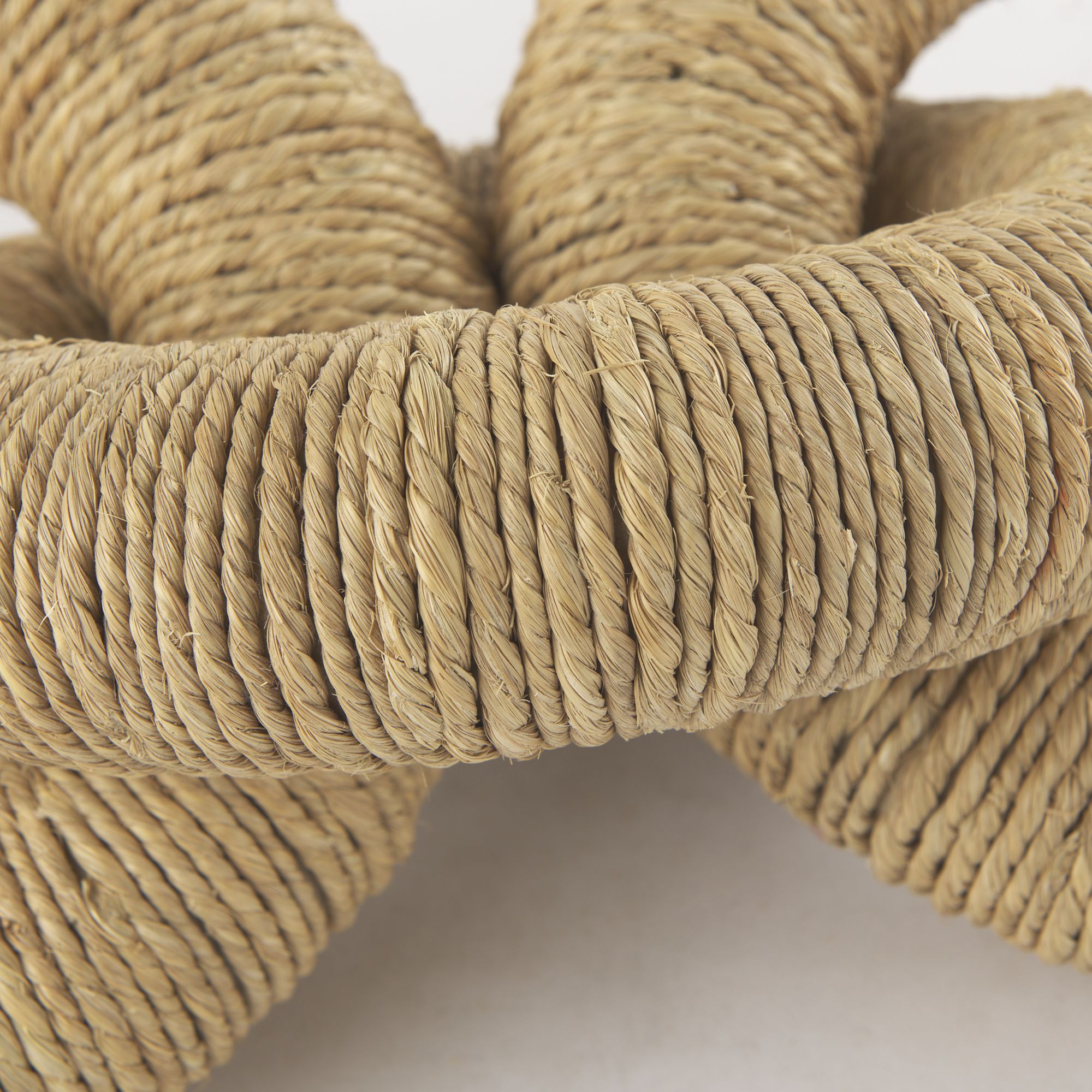 Mercana Alize Jute Wrapped Solid Wood Circular Chain Link Decorative Object - Light Brown