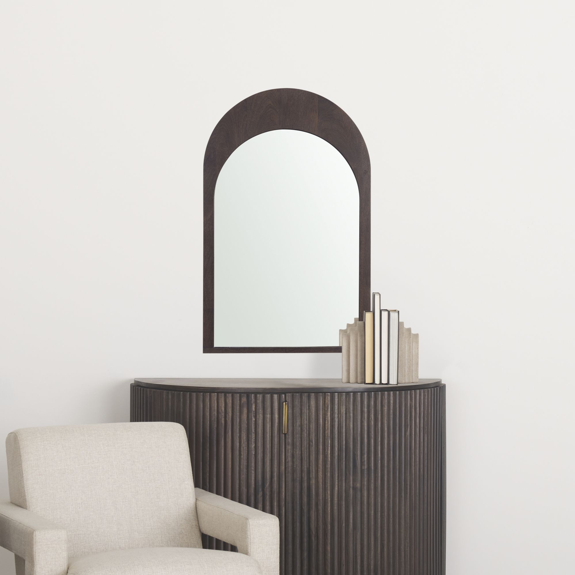 Mercana Celeste Arched Mirror - Dark Brown