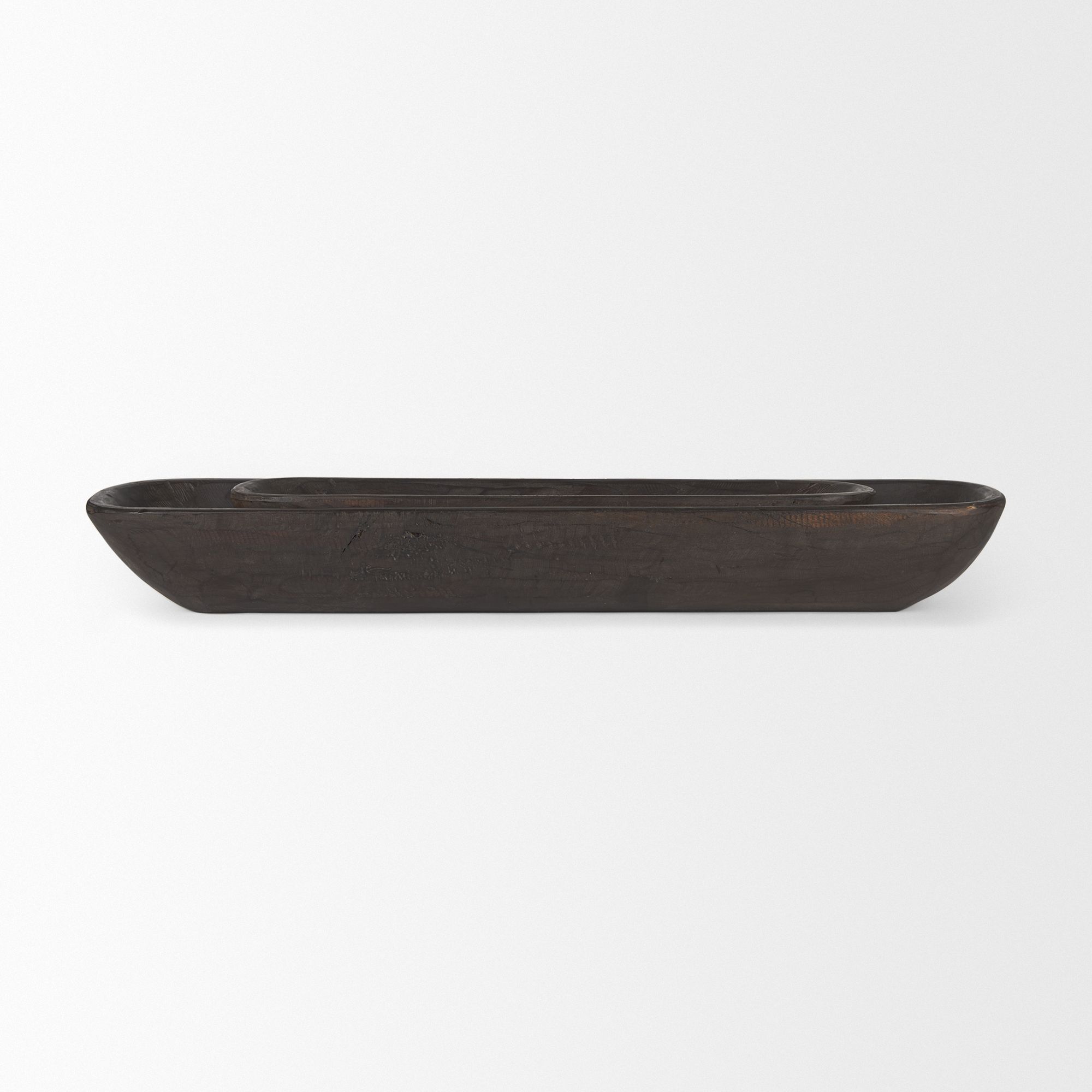 Mercana Athena Reclaimed Wood Trays (Set of 2) - Black/Brown