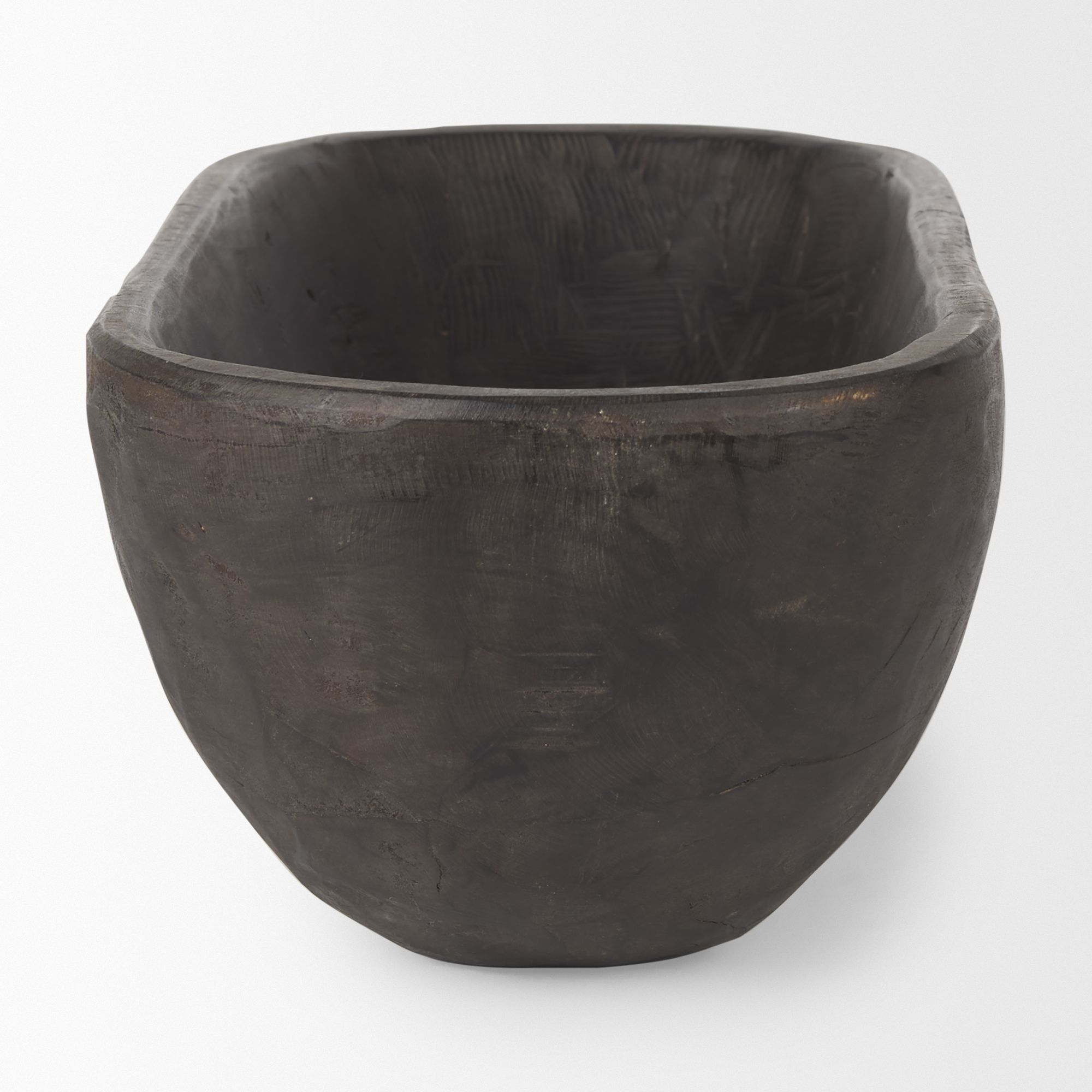 Mercana Athena Oblong Reclaimed Wood Bowl - Black/Brown