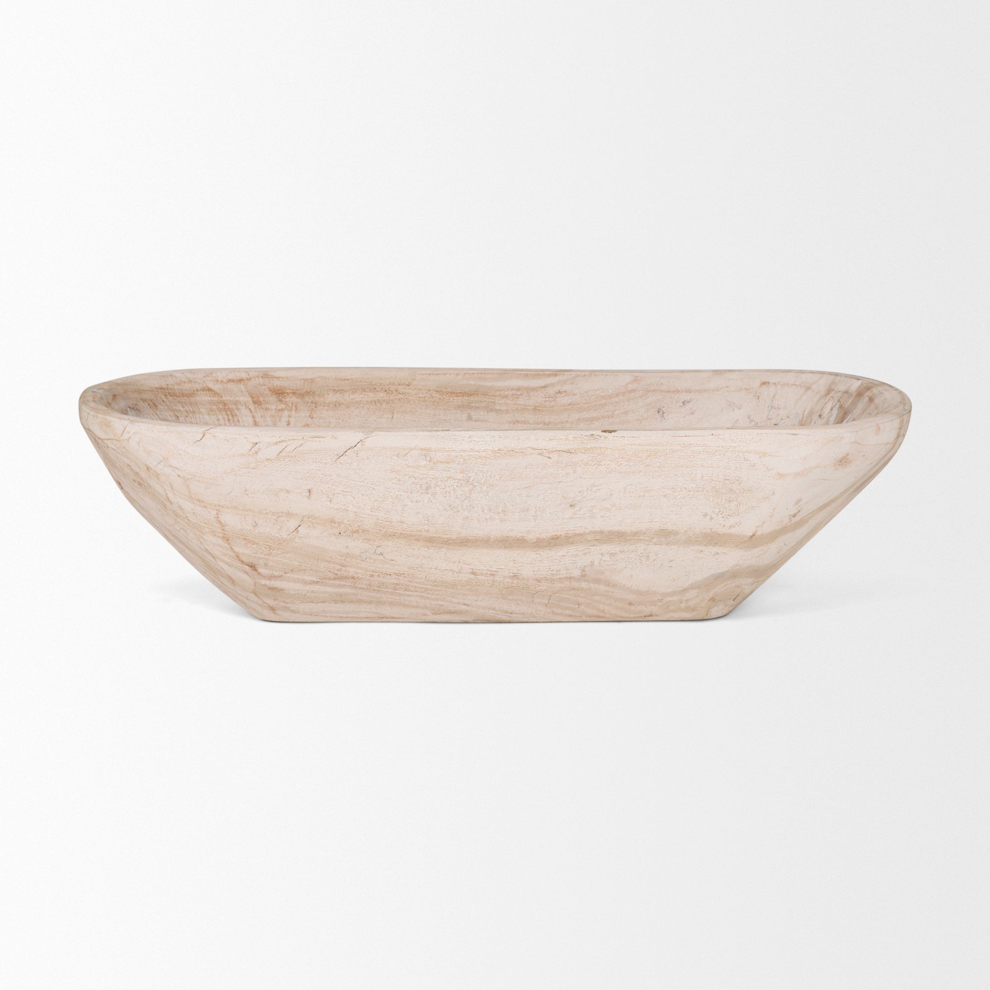 Mercana Athena Oblong Reclaimed Wood Bowl - Light-Wash