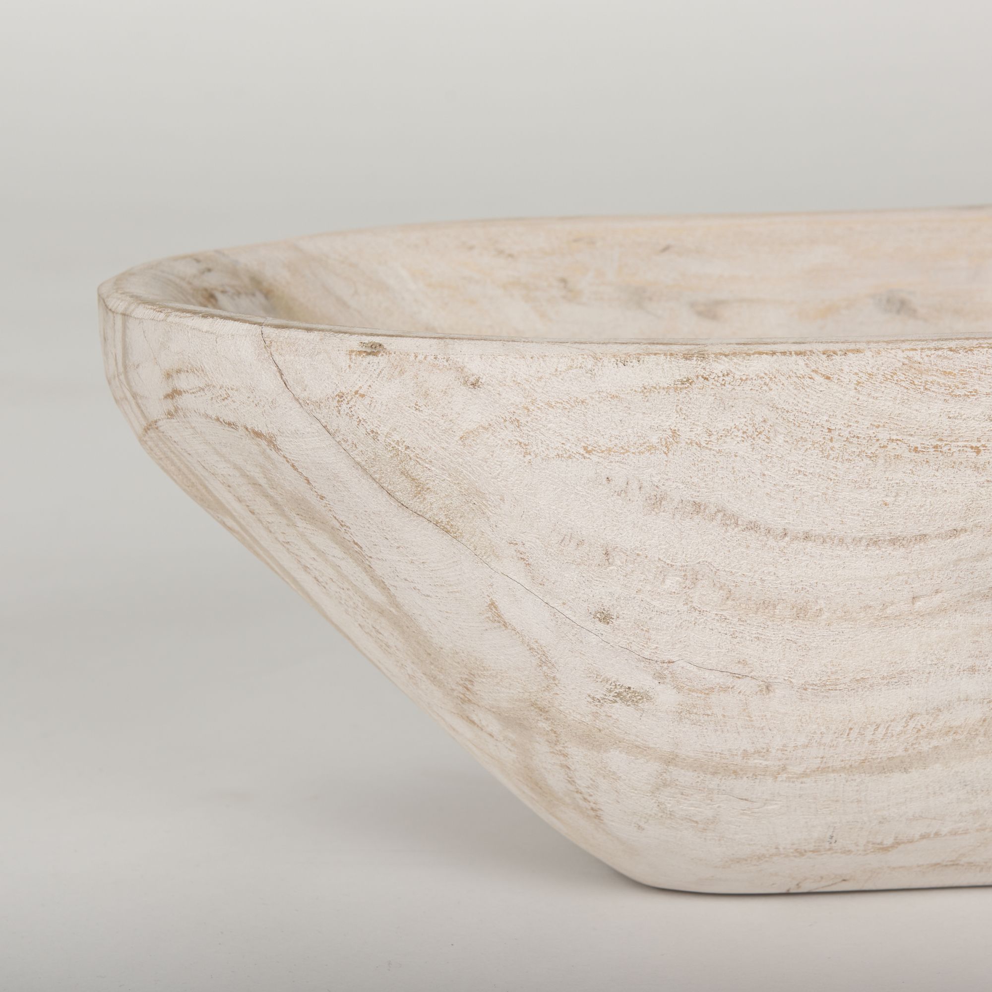 Mercana Athena Oblong Reclaimed Wood Bowl - Light-Wash