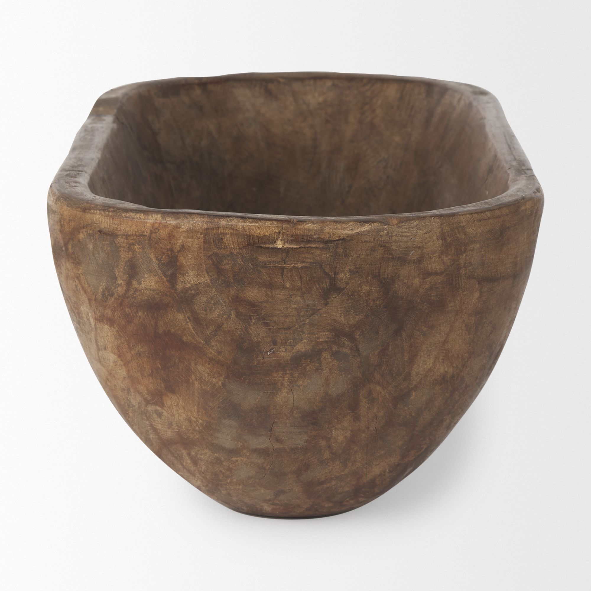 Mercana Athena Oblong Reclaimed Wood Bowl - Brown