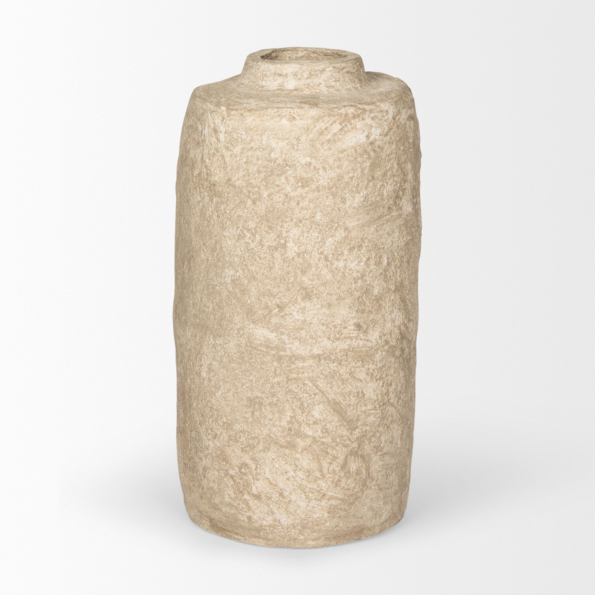 Mercana Rama Small Paper Mache Floor Vase - Beige