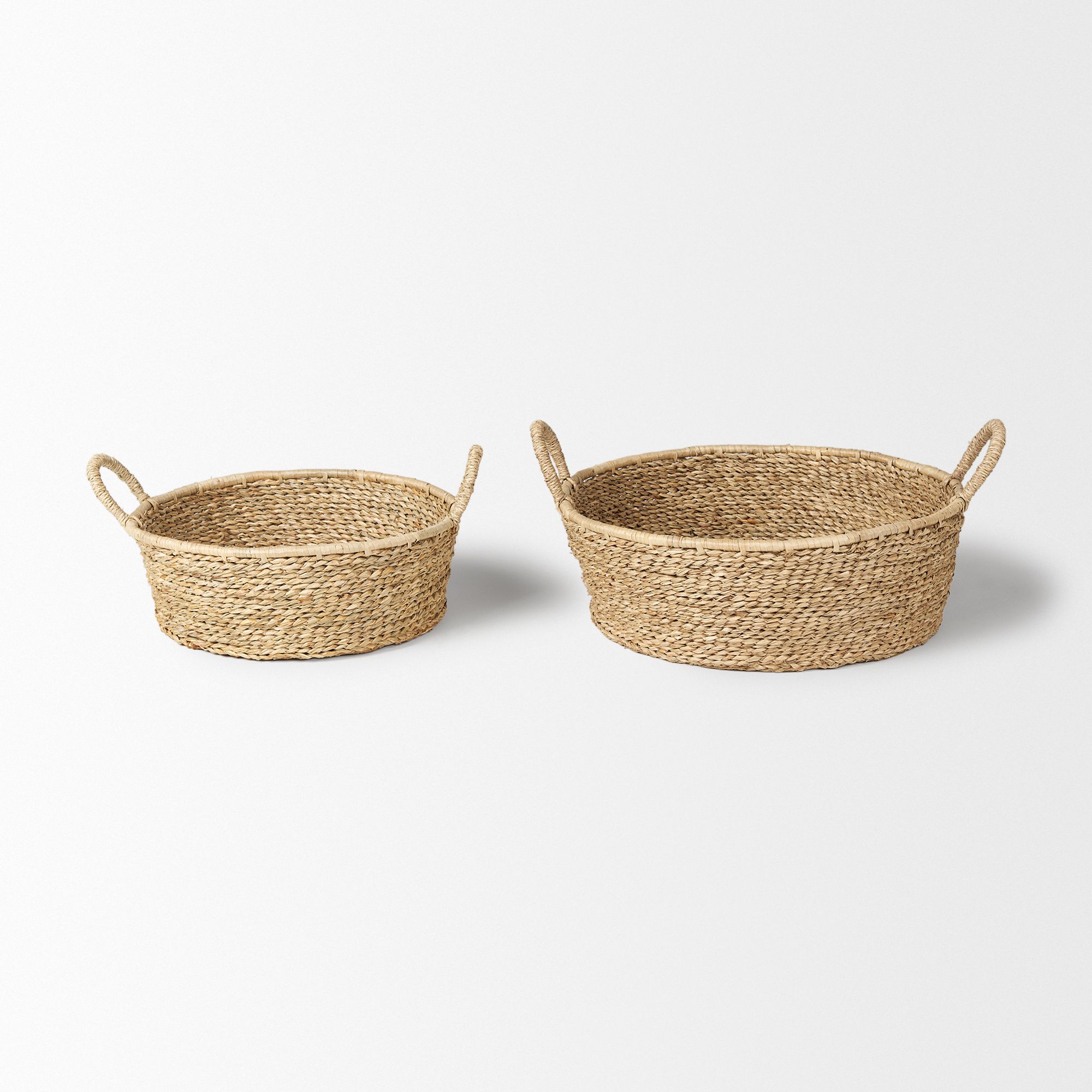 Mercana - Ayanna Deep Nesting Seagrass Baskets/Handles (Set of 2)