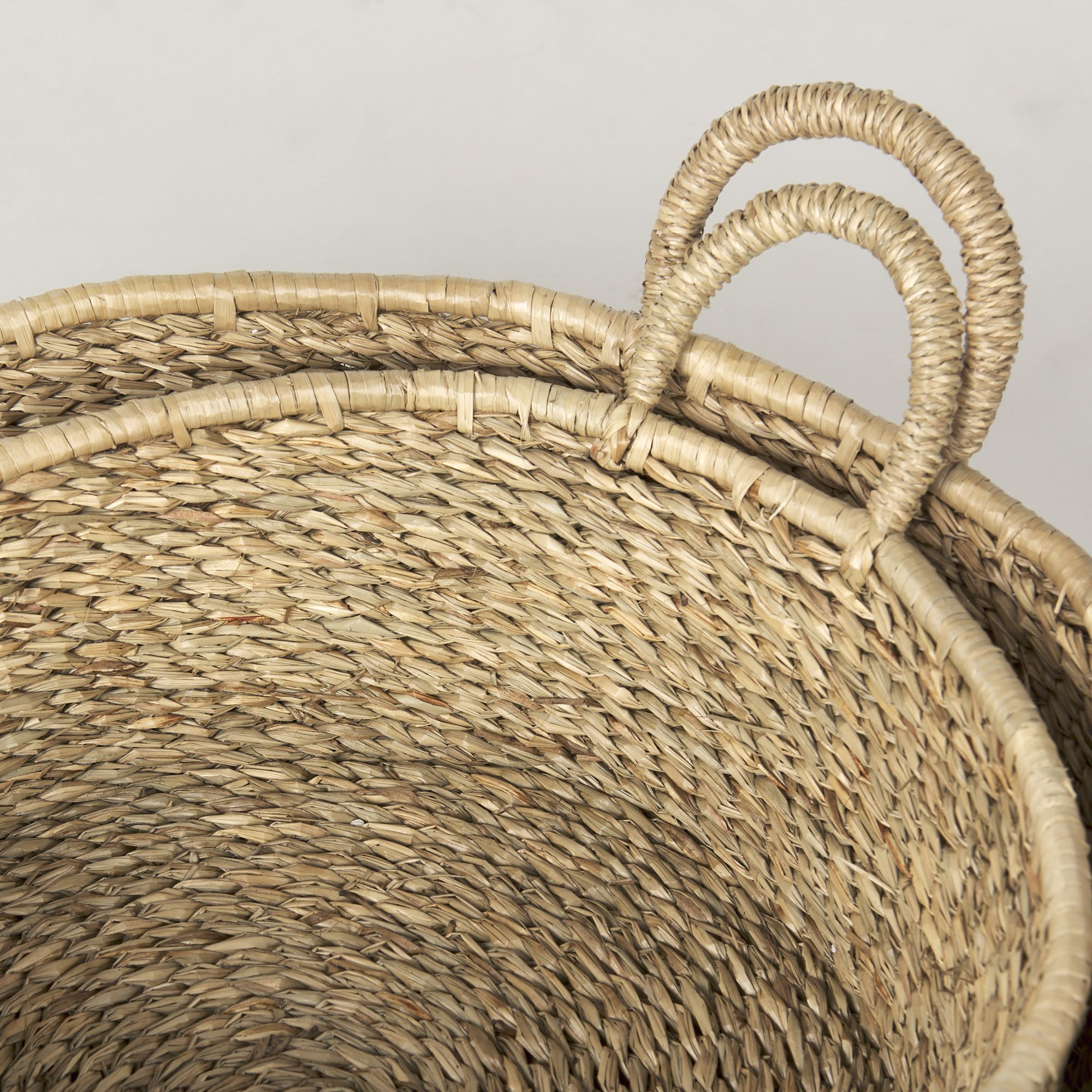 Mercana - Ayanna Deep Nesting Seagrass Baskets/Handles (Set of 2)