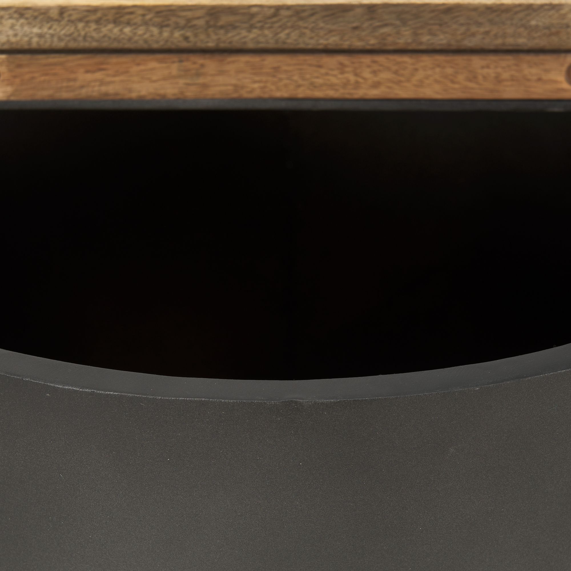 Mercana Eclipse End Table with Brown Wood Top - Gray