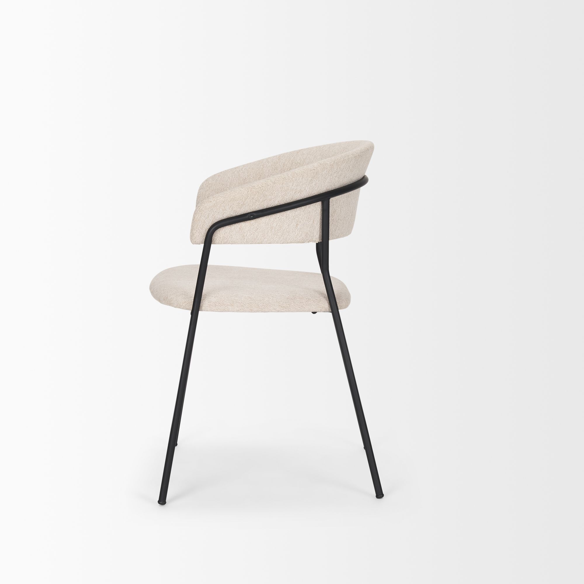 Mercana Carolyn Dining Chair with Oatmeal Fabric & Matte Black Metal - Oatmeal