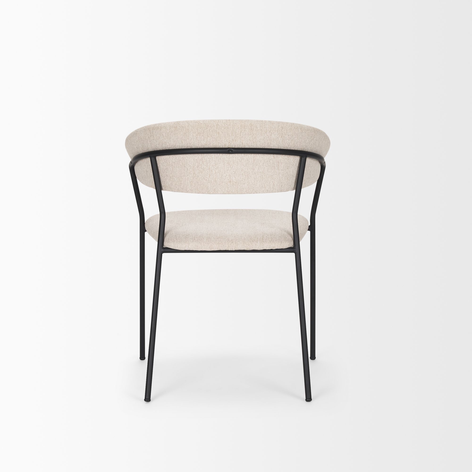 Mercana Carolyn Dining Chair with Oatmeal Fabric & Matte Black Metal - Oatmeal