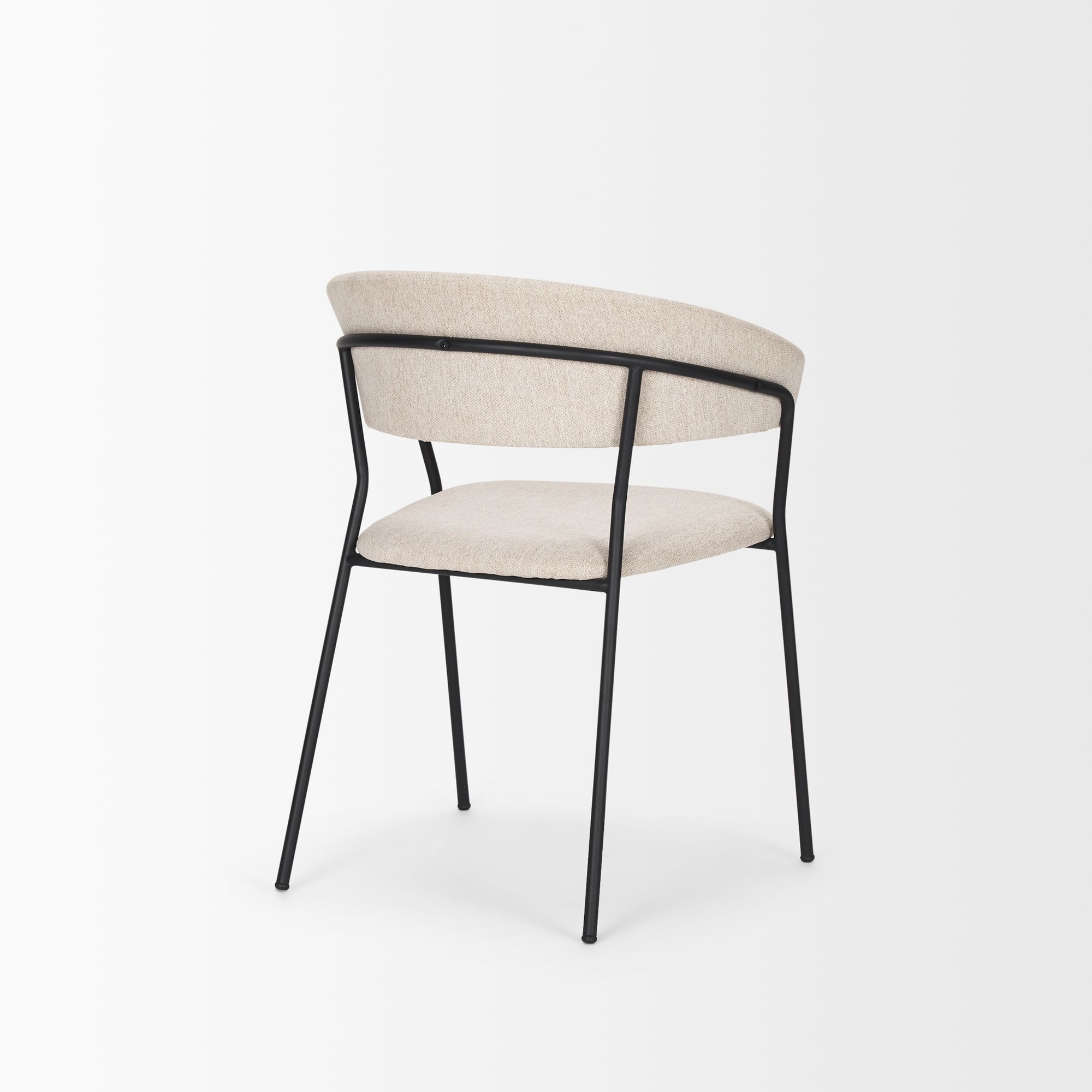 Mercana Carolyn Dining Chair with Oatmeal Fabric & Matte Black Metal - Oatmeal