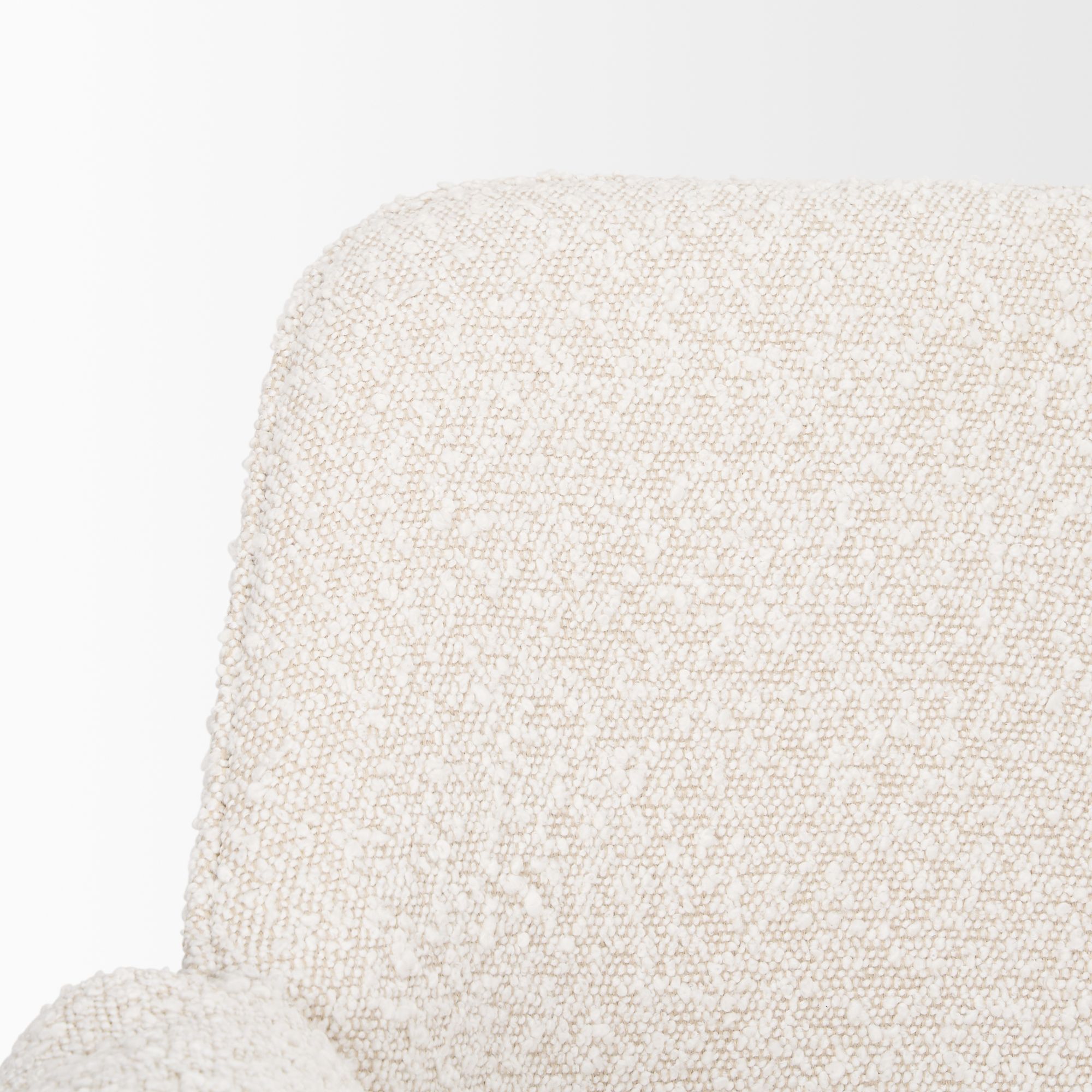 Mercana Brently Dining Chair with Cream Boucle Fabric & Matte Black Metal Legs - Cream