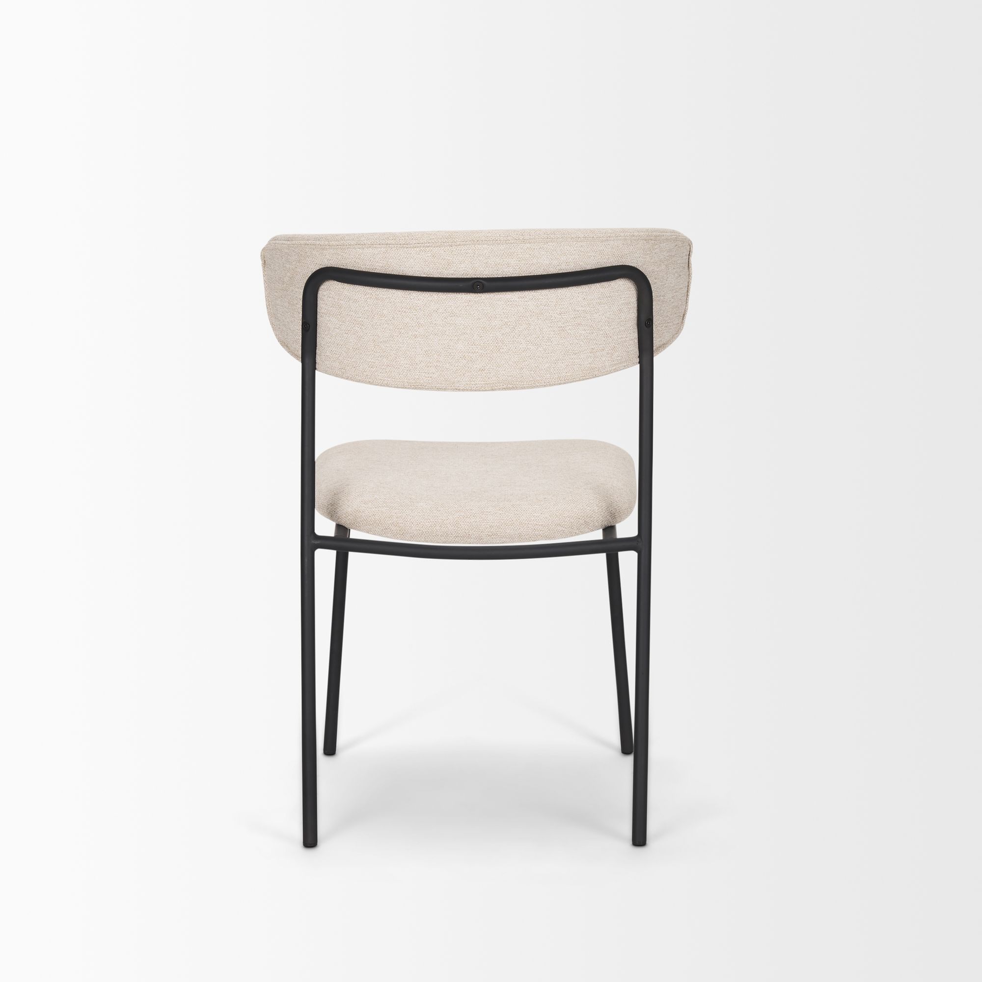 Mercana Corey Dining Chair with Oatmeal Fabric & Matte Black Metal - Oatmeal