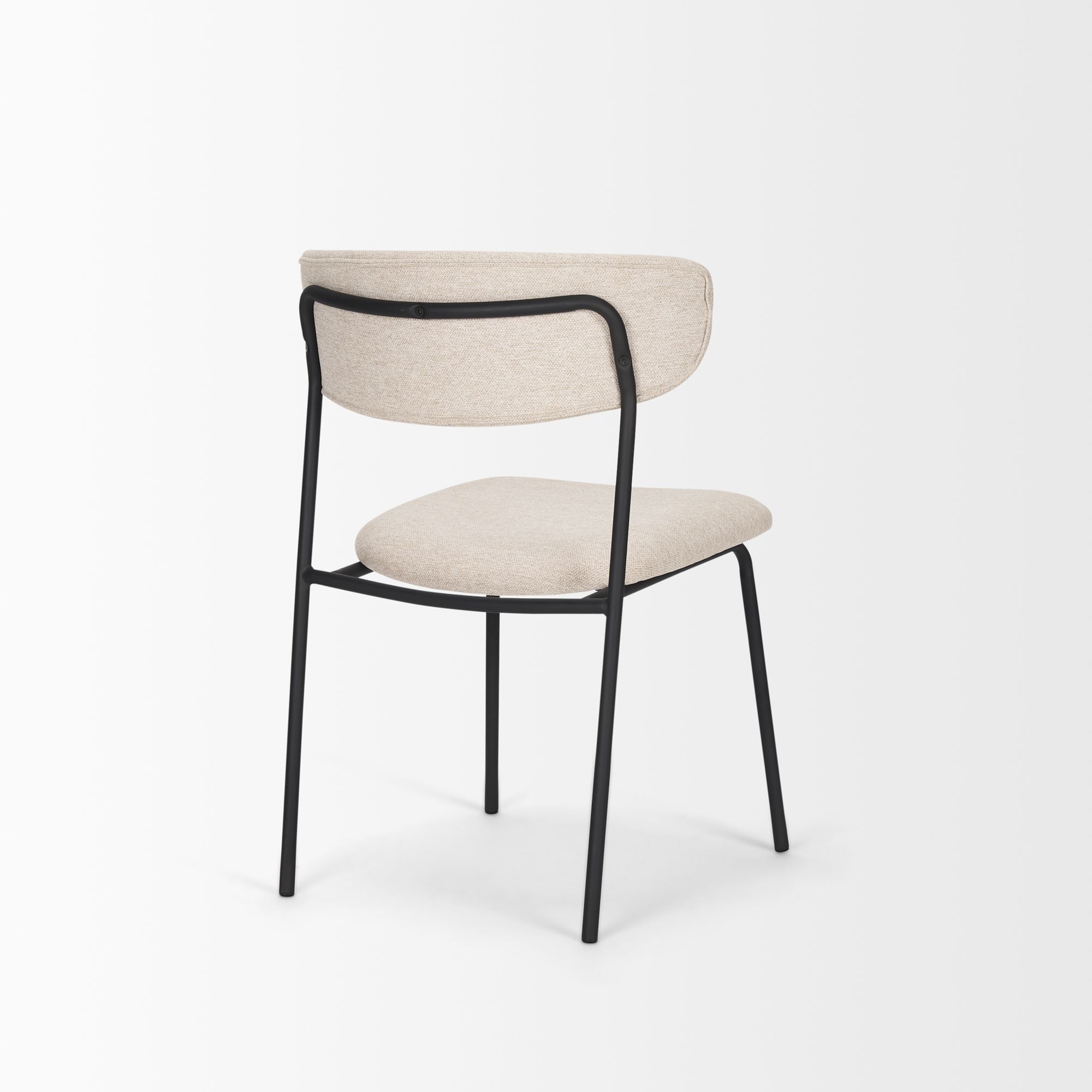 Mercana Corey Dining Chair with Oatmeal Fabric & Matte Black Metal - Oatmeal