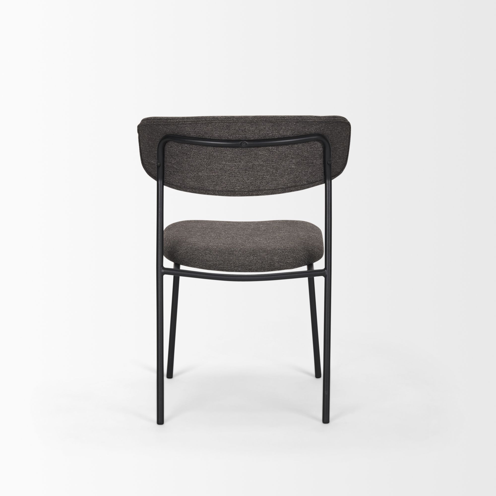 Mercana Corey Dining Chair with Gray Fabric & Matte Black Metal - Gray