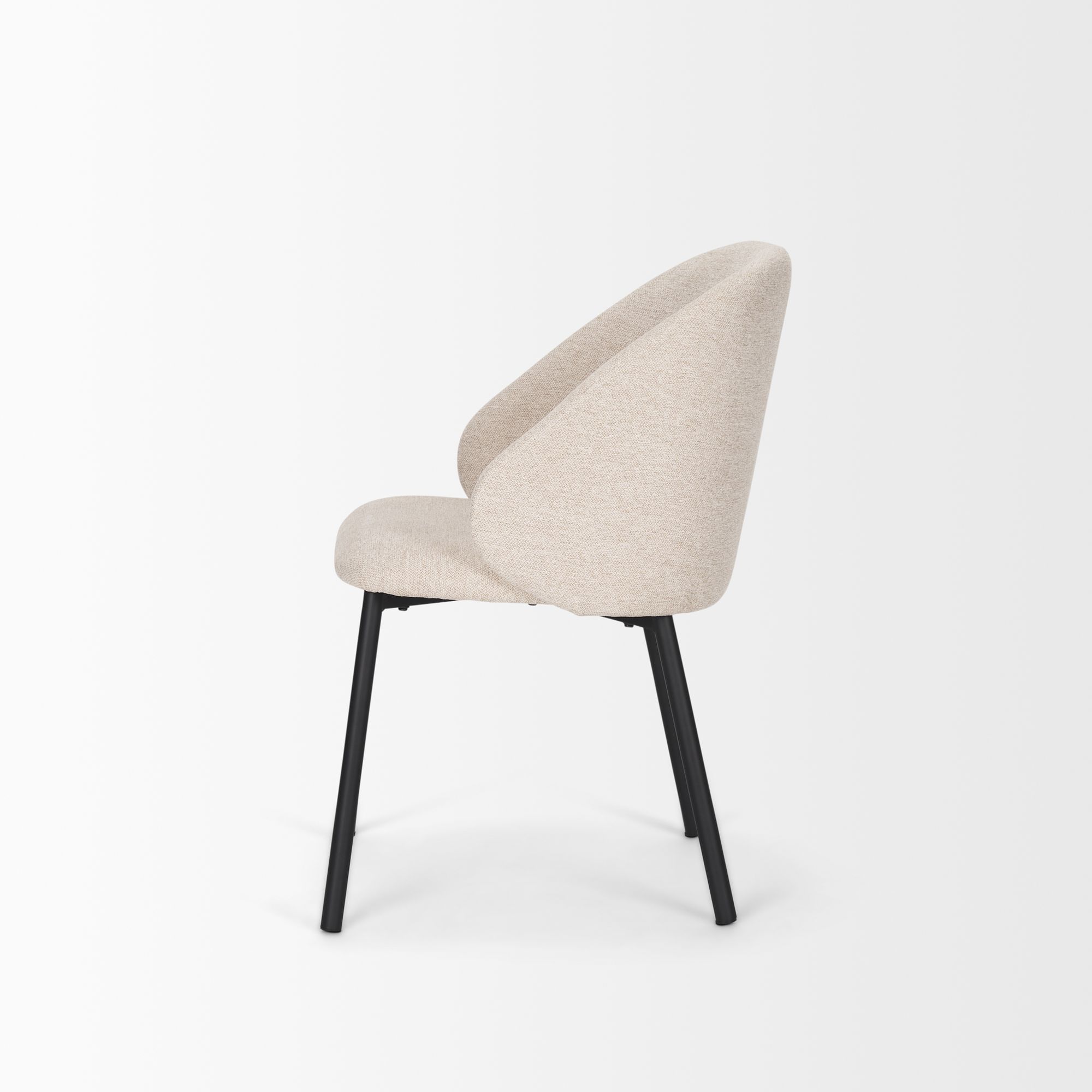 Mercana Shannon Dining Chair with Oatmeal Fabric & Matte Black Metal - Oatmeal