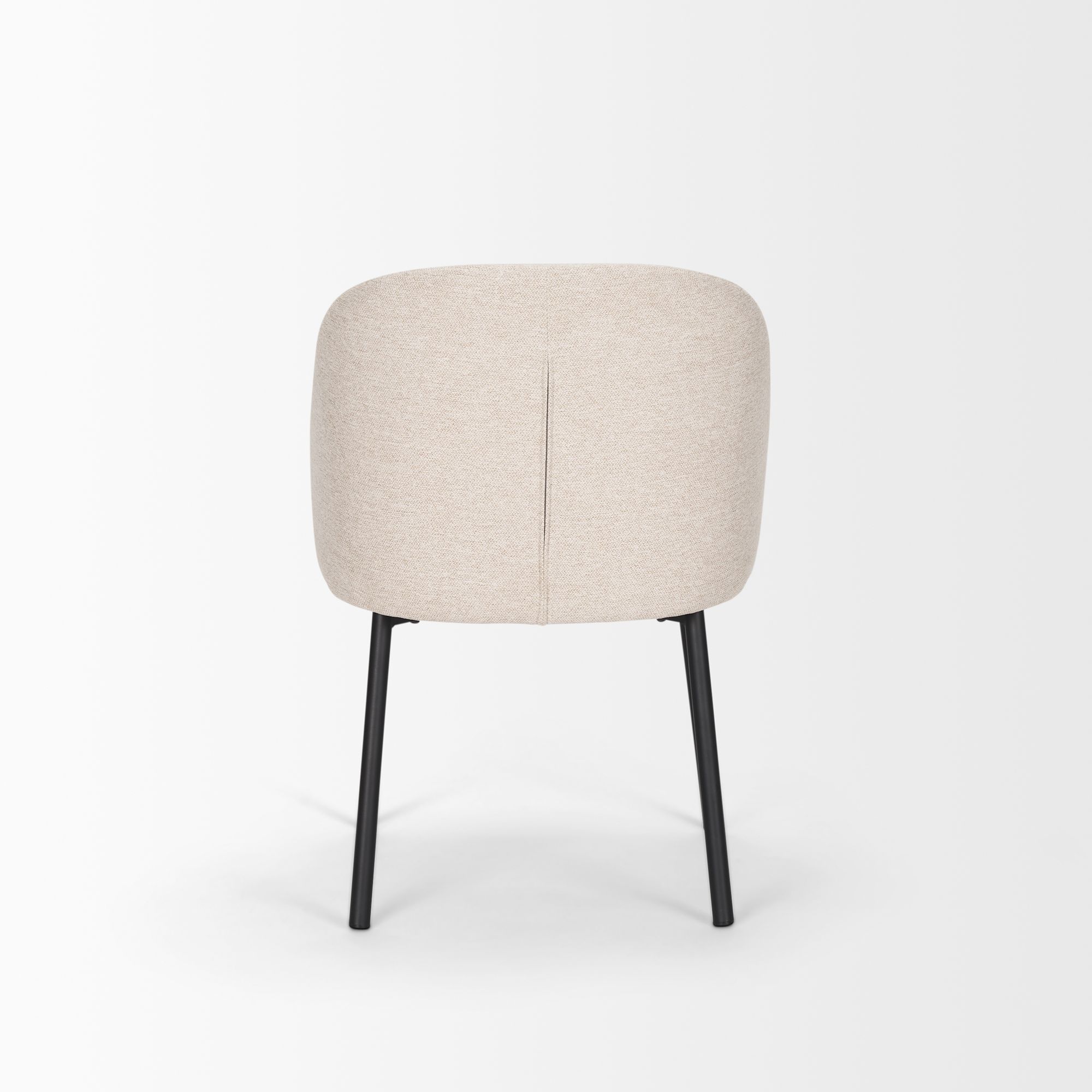 Mercana Shannon Dining Chair with Oatmeal Fabric & Matte Black Metal - Oatmeal