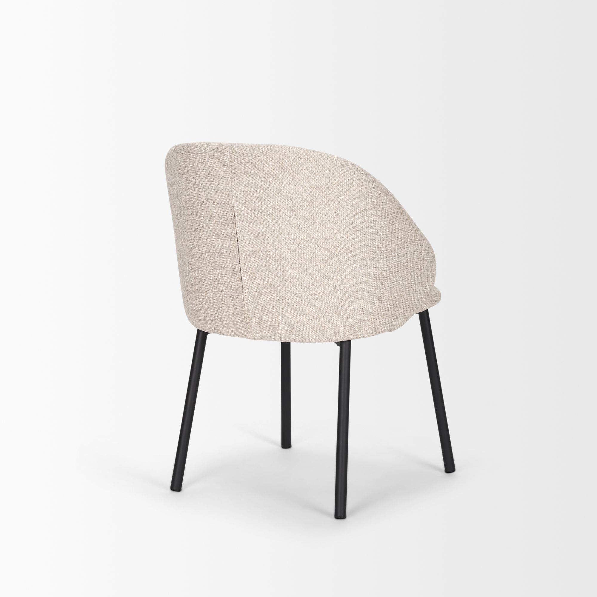 Mercana Shannon Dining Chair with Oatmeal Fabric & Matte Black Metal - Oatmeal