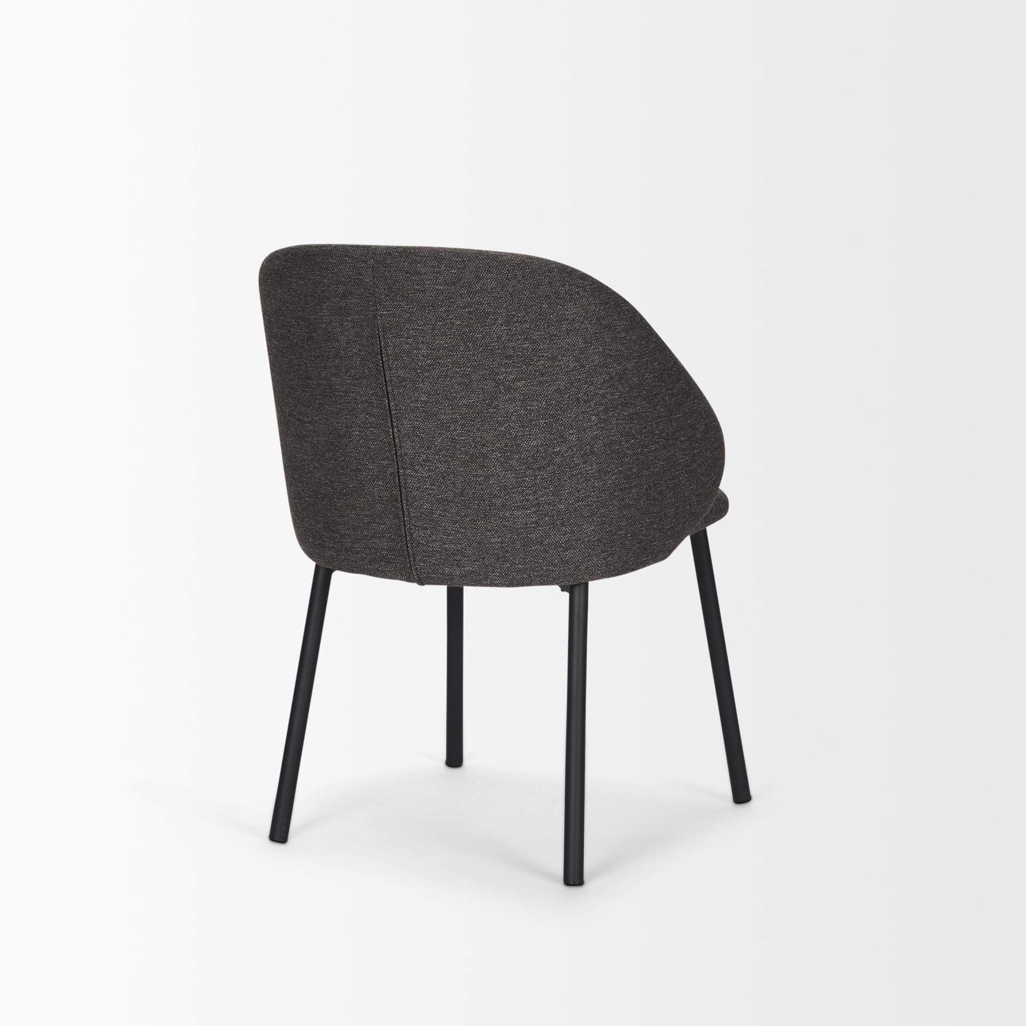 Mercana Shannon Dining Chair with Gray Fabric & Matte Black Metal - Gray