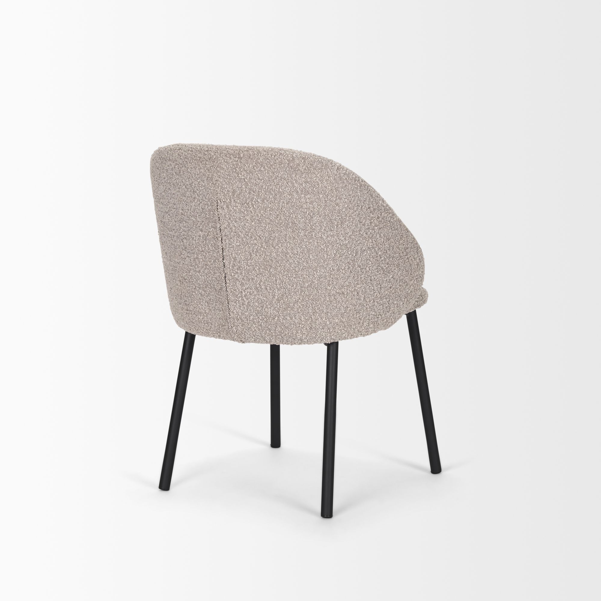 Mercana Shannon Dining Chair with Taupe Boucle Fabric & Matte Black Metal - Taupe