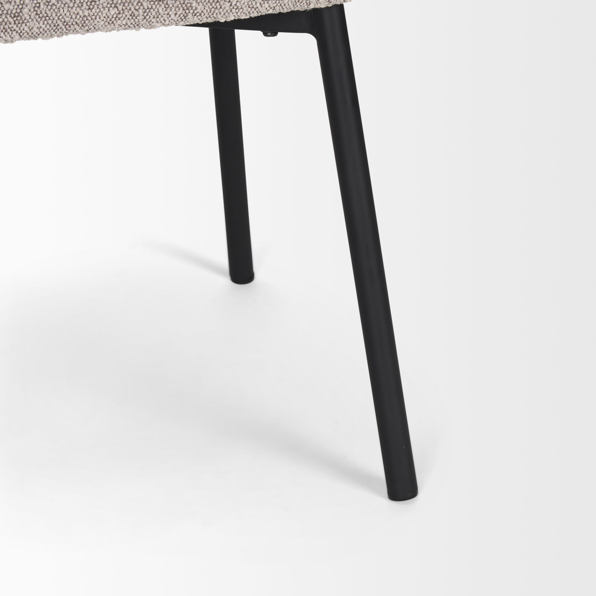 Mercana Shannon Dining Chair with Taupe Boucle Fabric & Matte Black Metal - Taupe