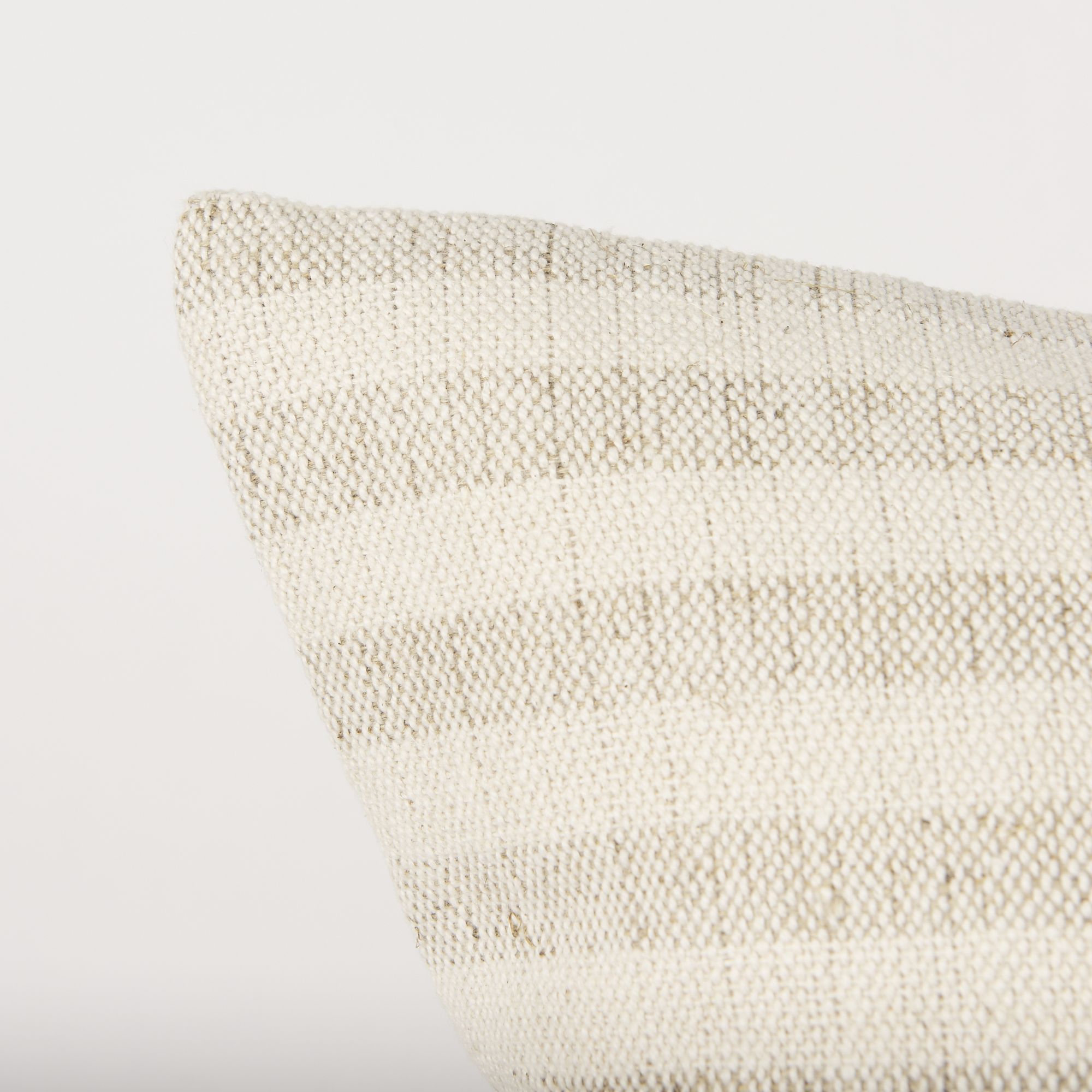 Mercana Jace Stripe Linen-Cotton Square Decorative Pillow Cover - Cream/Beige, Square