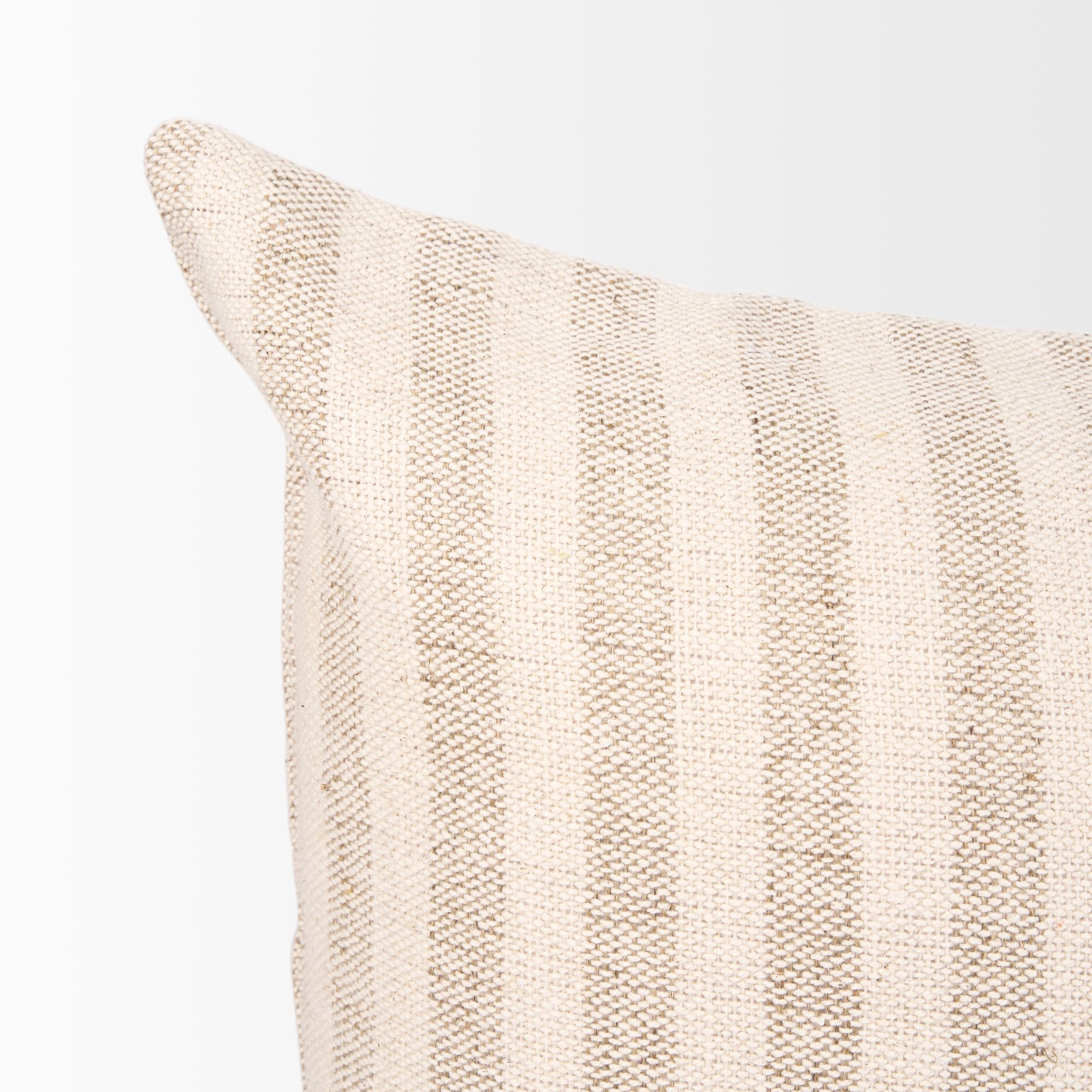 Mercana Jace Stripe Lumbar Decorative Pillow Cover - Cream/Beige, Rectangular