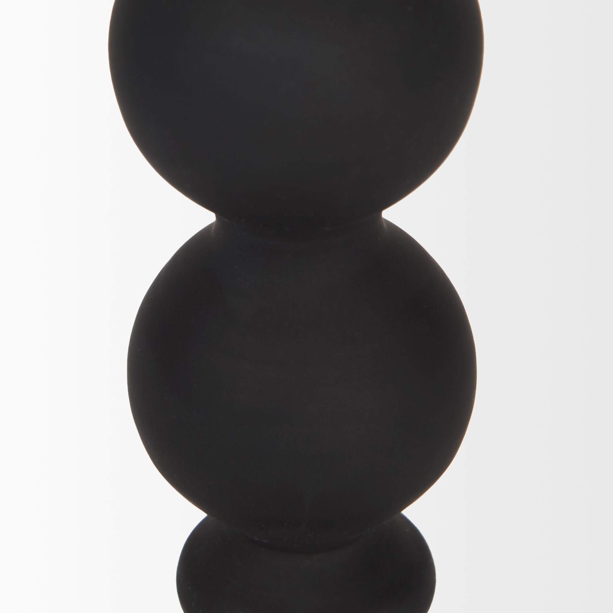 Mercana Haute Small Matte Black Blown Glass Candlestick