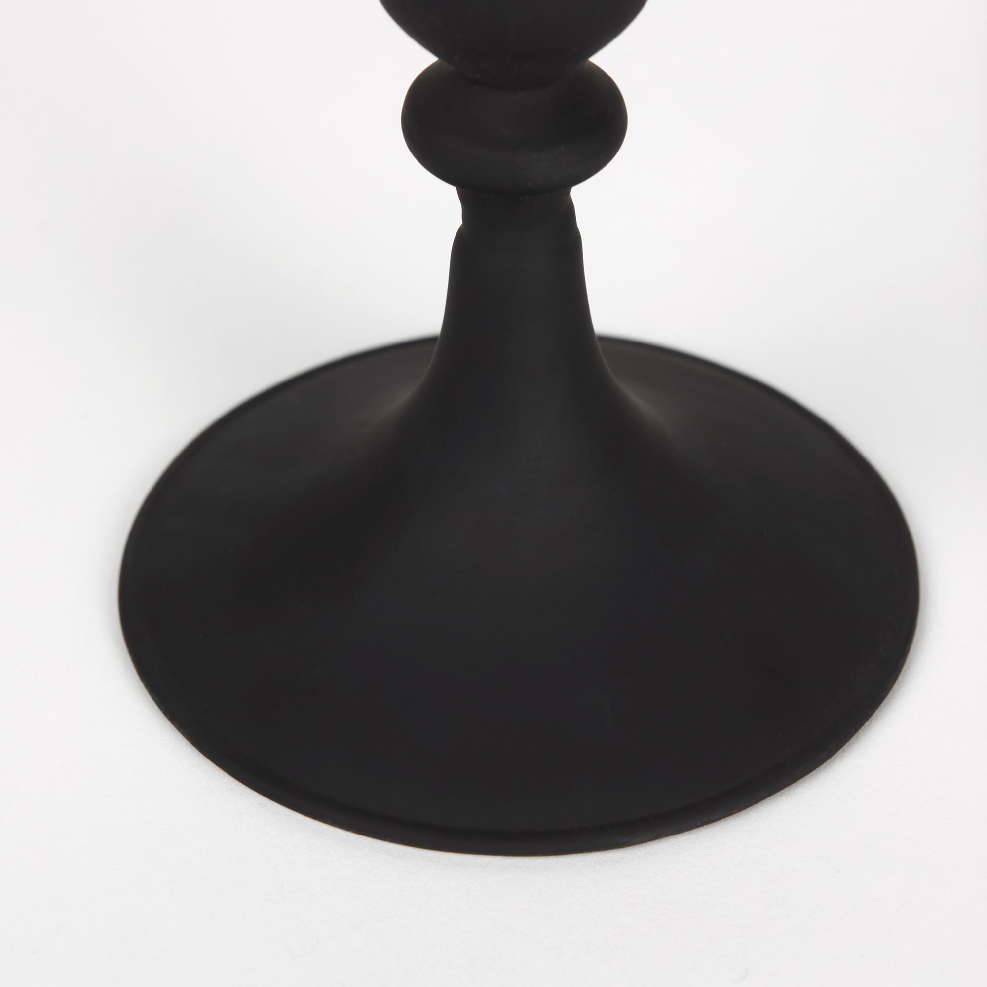 Mercana Haute Small Matte Black Blown Glass Candlestick