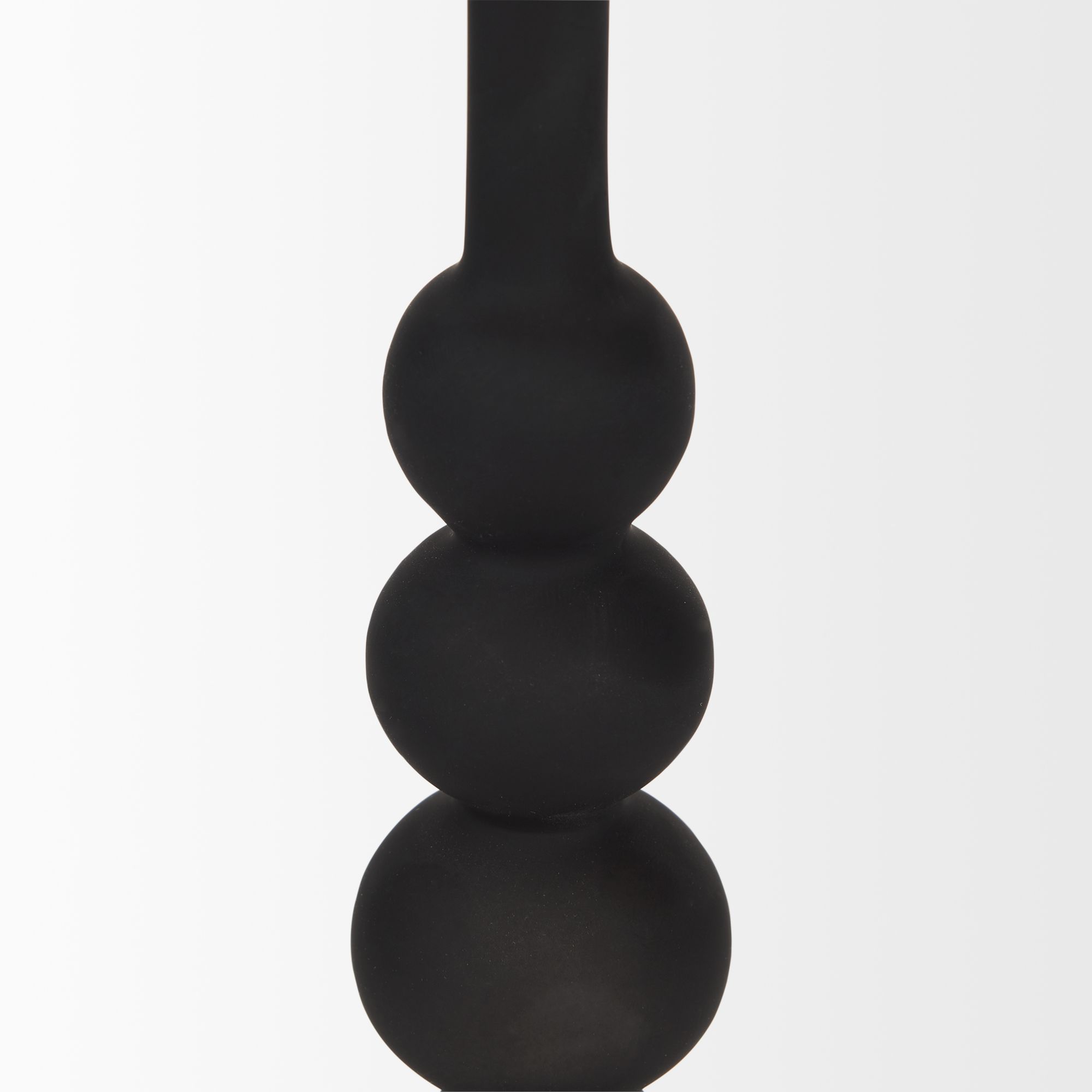 Mercana Haute Large Matte Black Blown Glass Candlestick