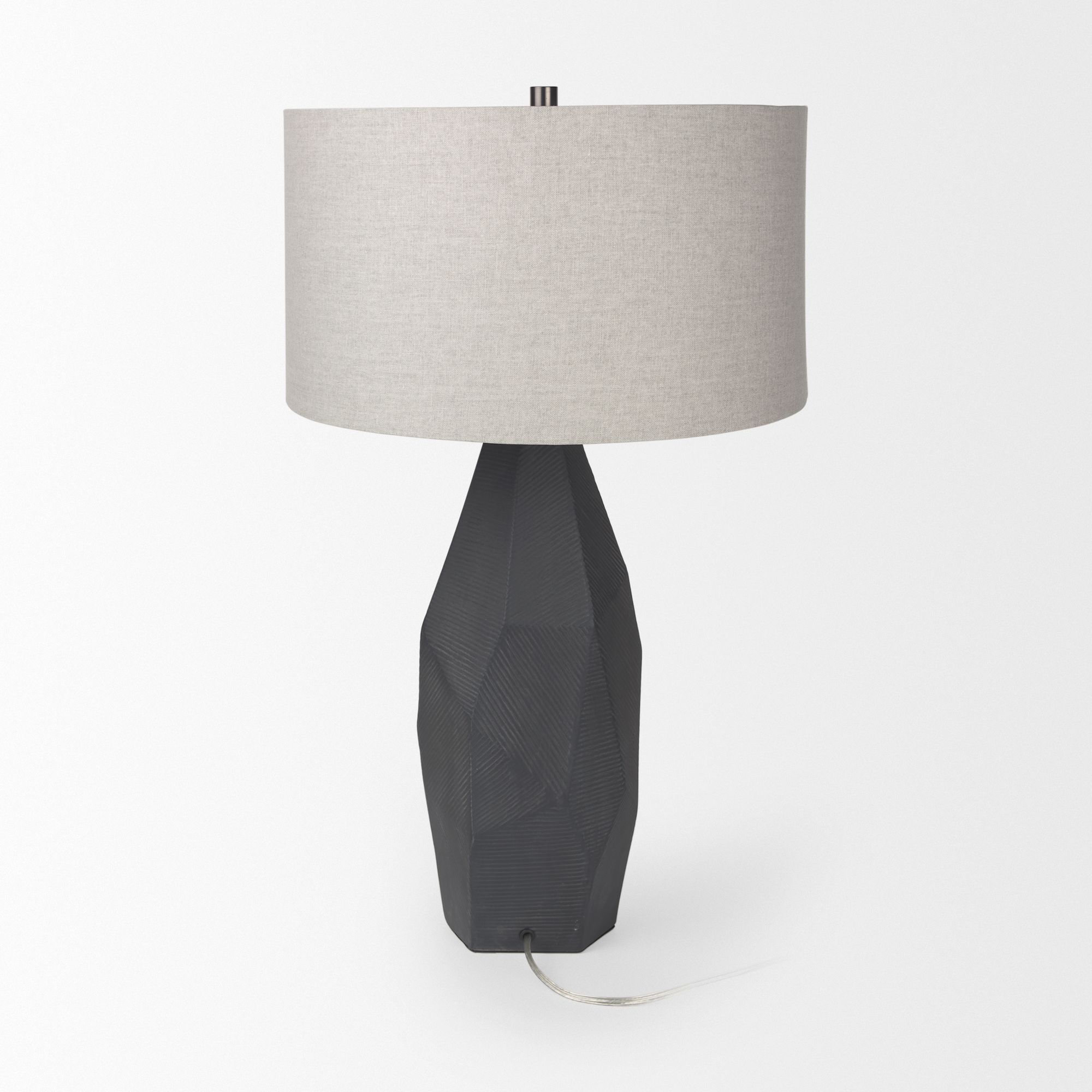 Mercana Piven Table Lamp with Gray Wash Textured Ceramic - Gray