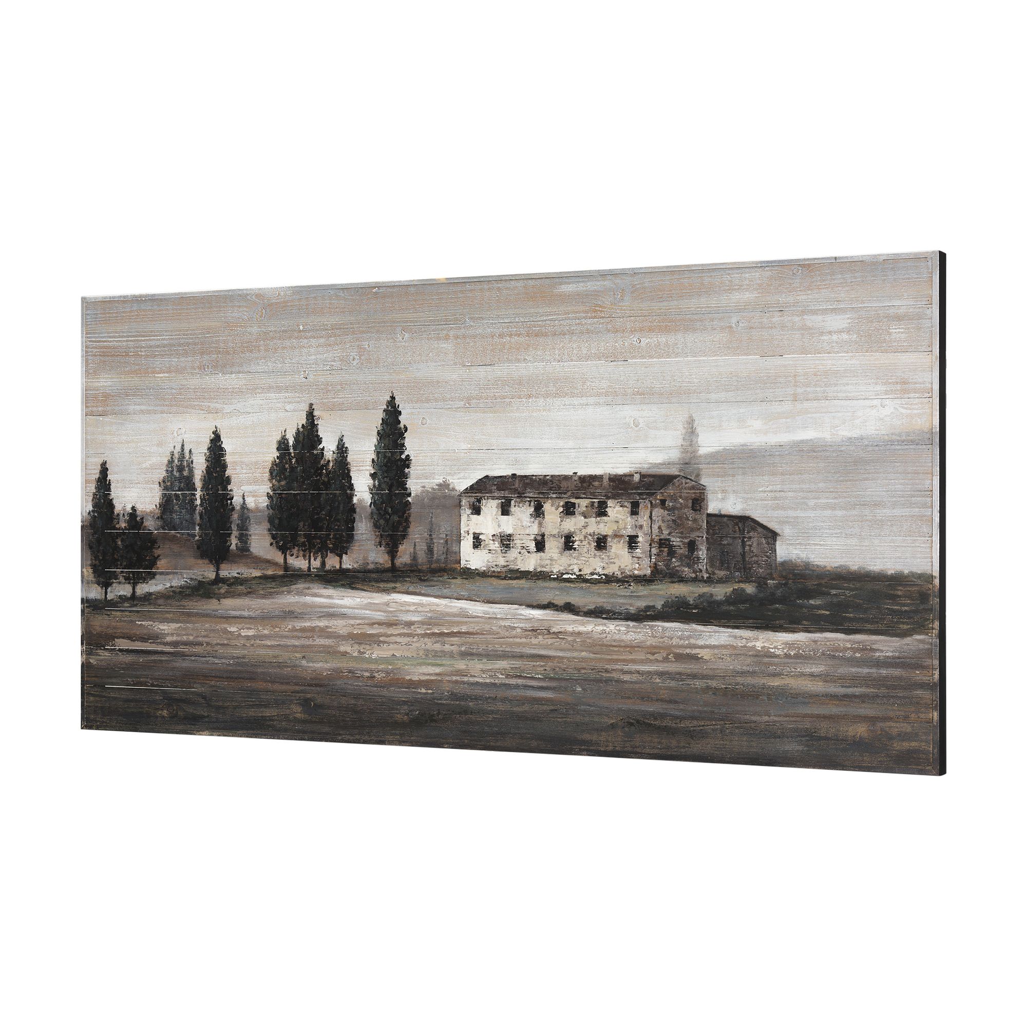 Mercana - Tuscan Cypress 60x36 Hand Painted on Wood Oil Painting