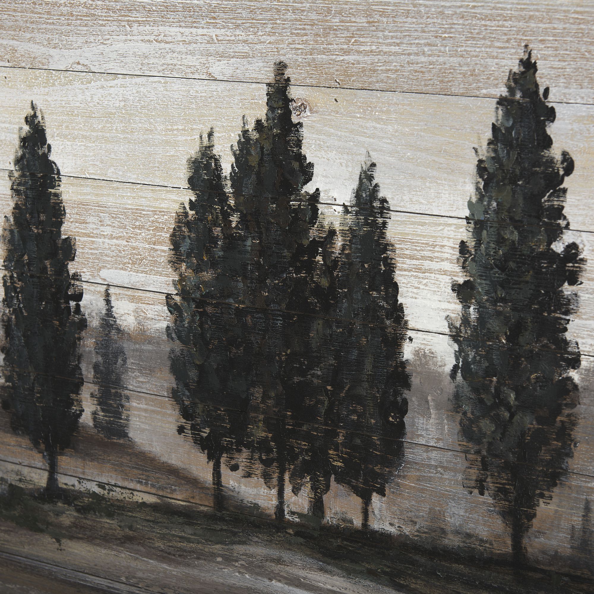 Mercana - Tuscan Cypress 60x36 Hand Painted on Wood Oil Painting