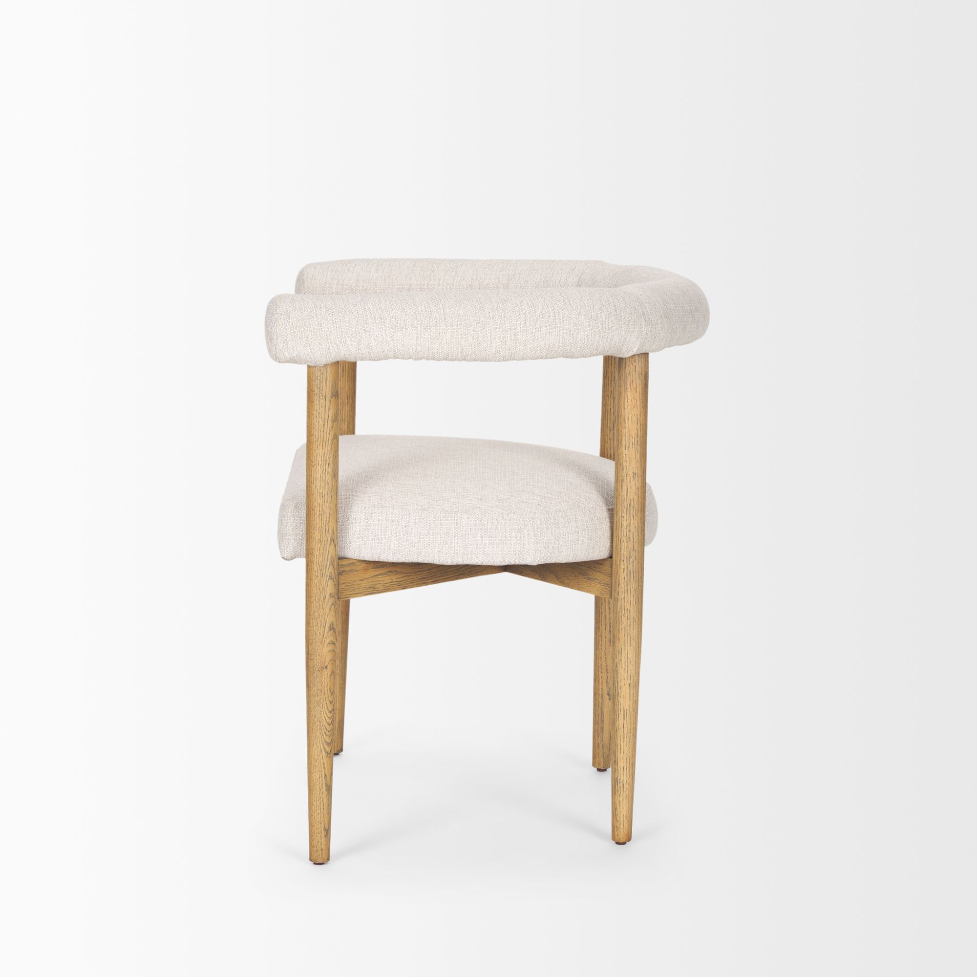 Mercana - Arden Dining Chair with Brown Wood and Cream Twill Fabric