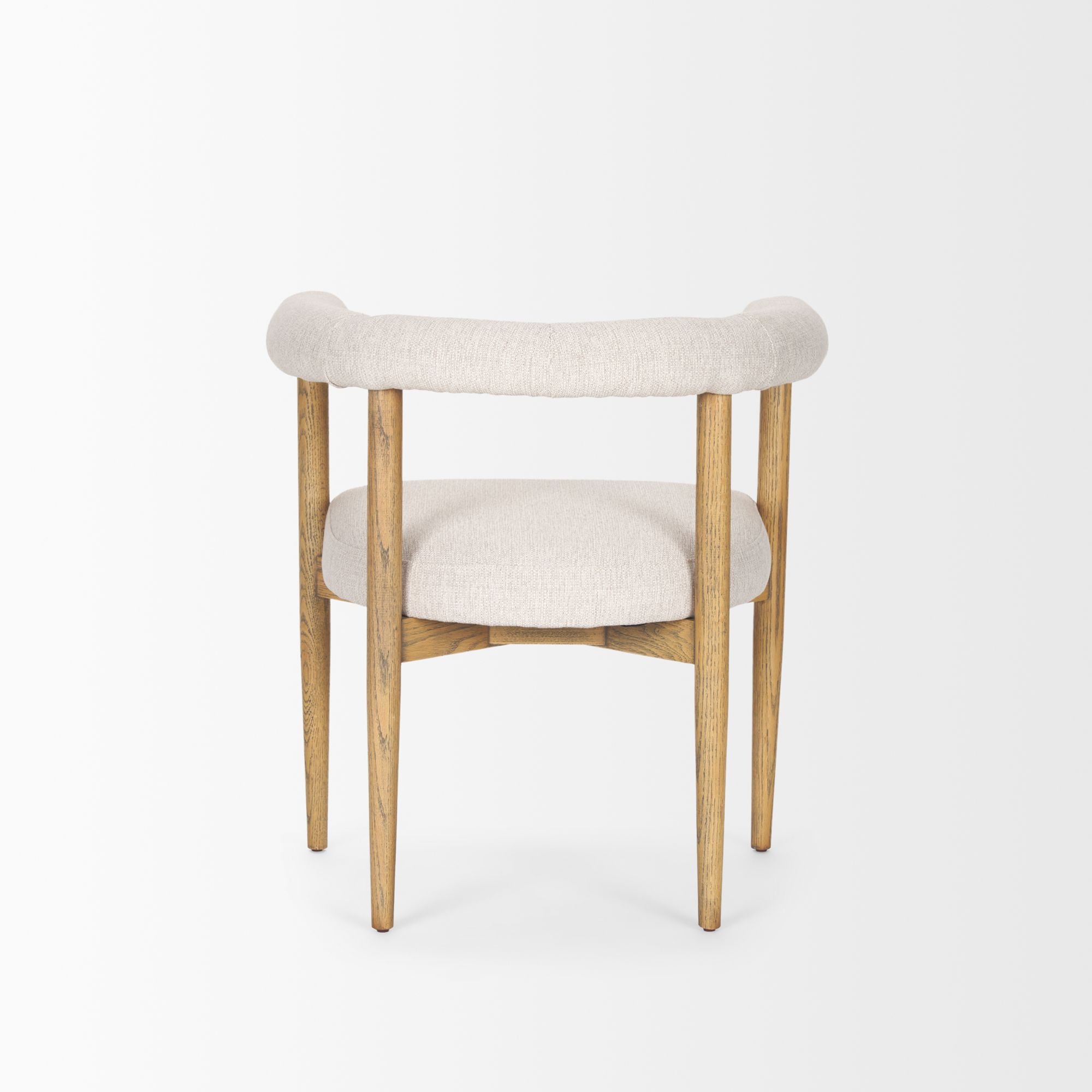 Mercana - Arden Dining Chair with Brown Wood and Cream Twill Fabric