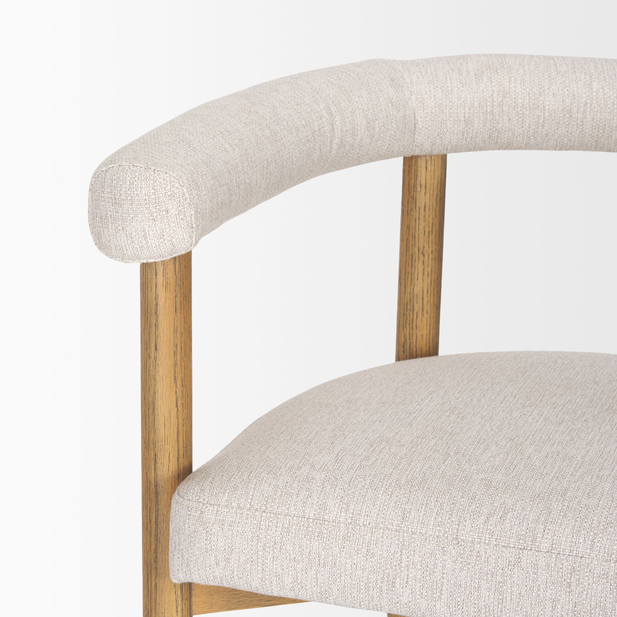 Mercana - Arden Dining Chair with Brown Wood and Cream Twill Fabric