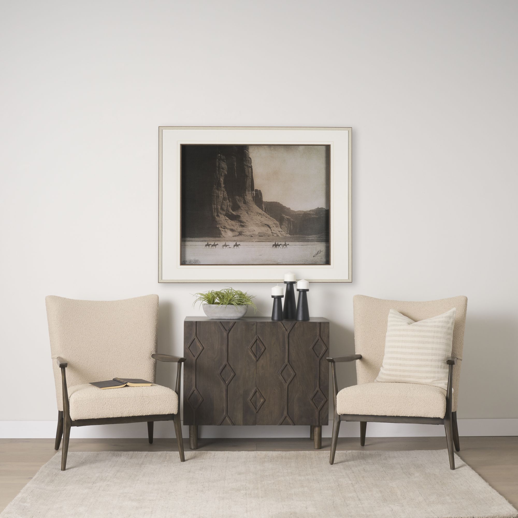 Mercana - Argent Accent Chair in Beige, Boucle