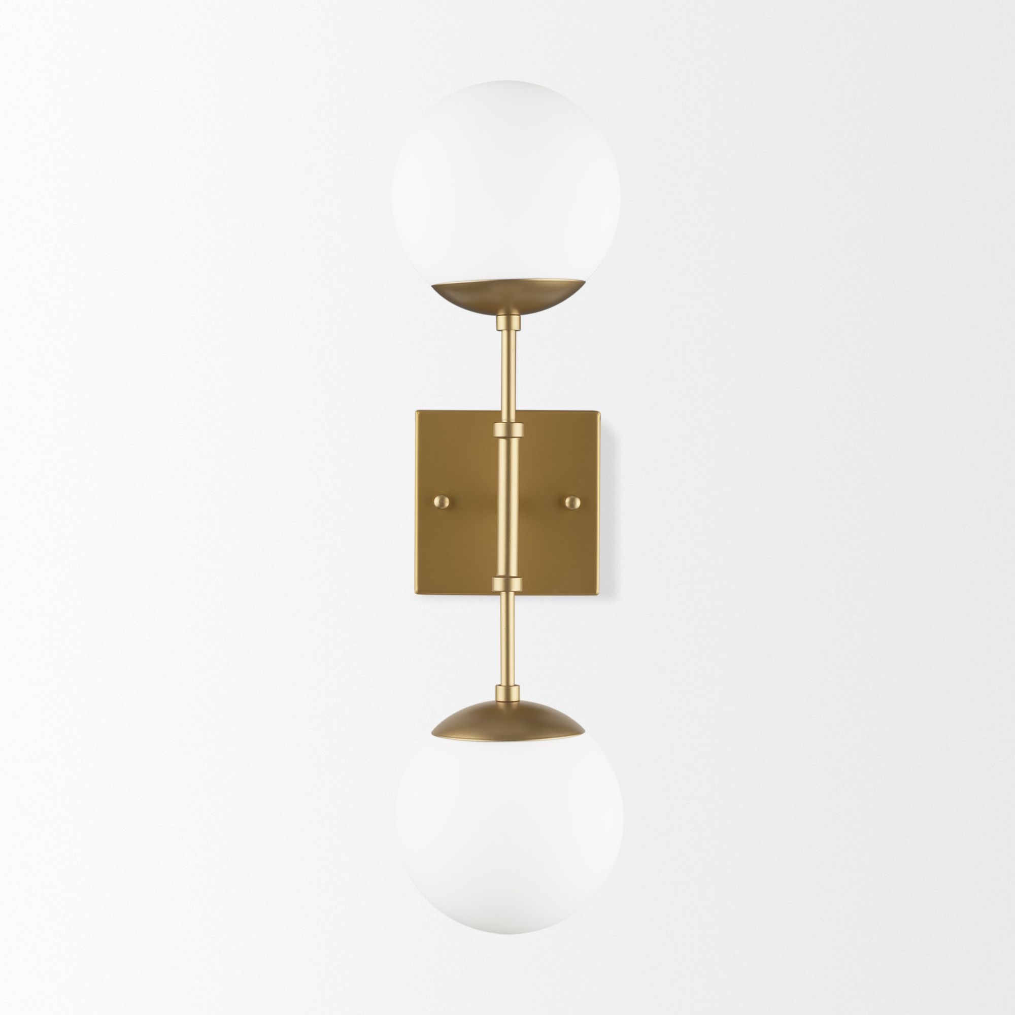 Mercana Edie 2-Light Wall Sconce with Frosted Glass Globes - Gold