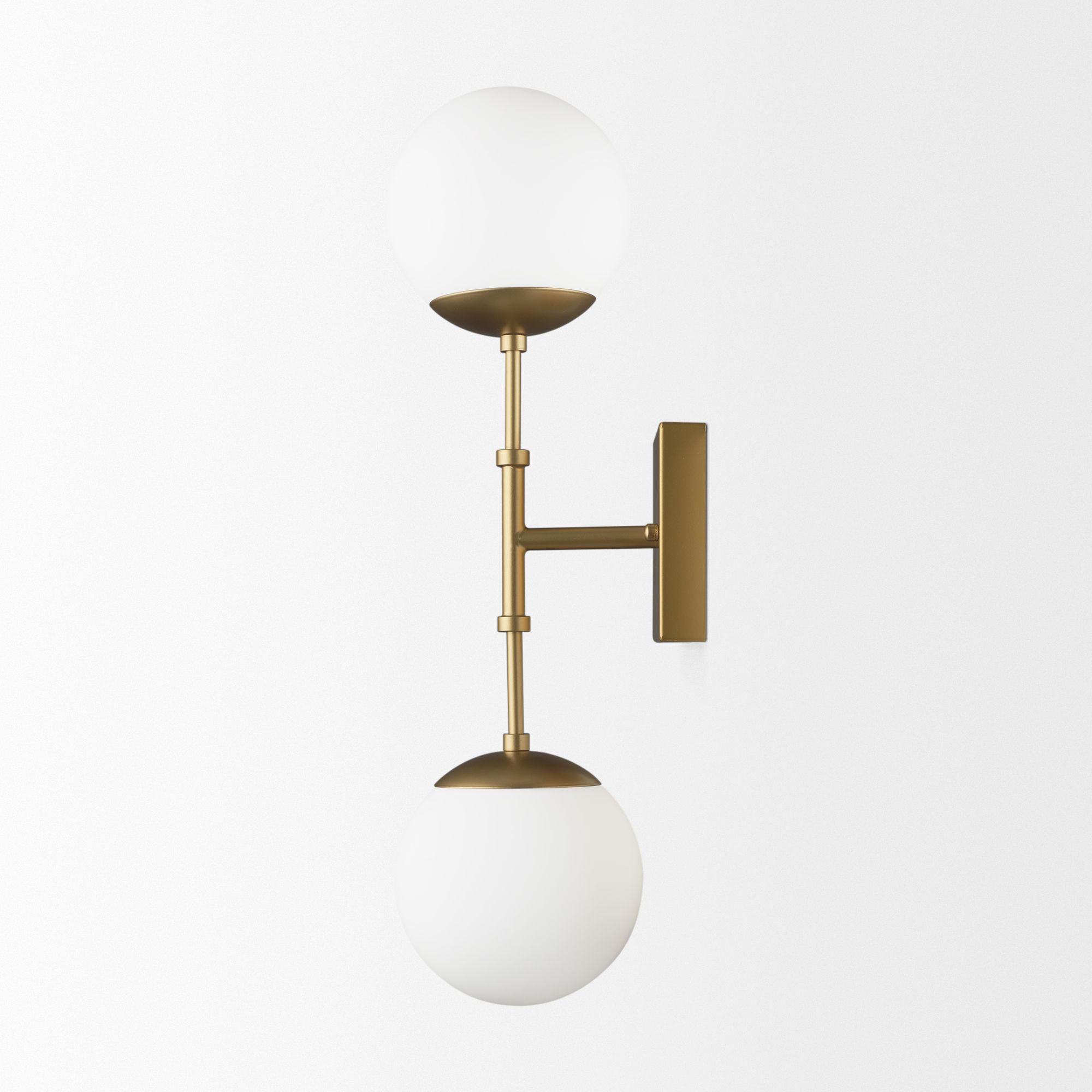 Mercana Edie 2-Light Wall Sconce with Frosted Glass Globes - Gold