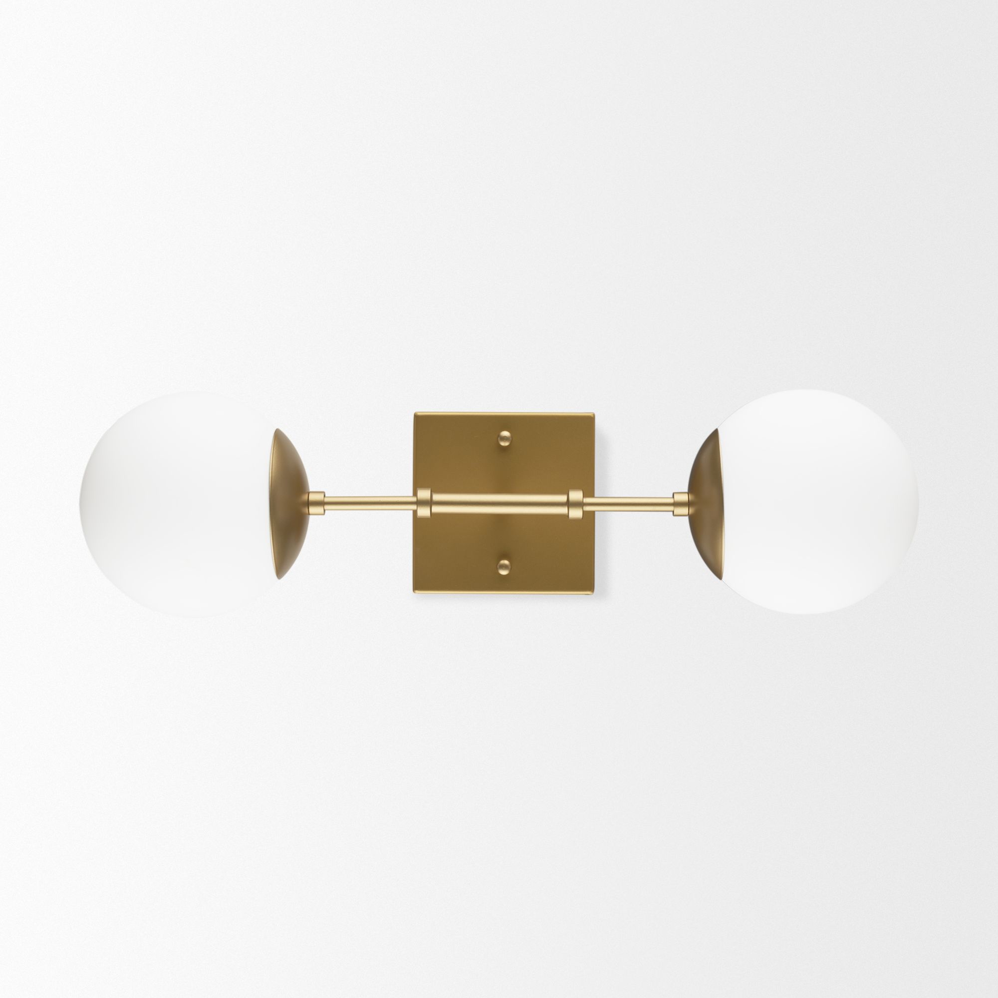 Mercana Edie 2-Light Wall Sconce with Frosted Glass Globes - Gold