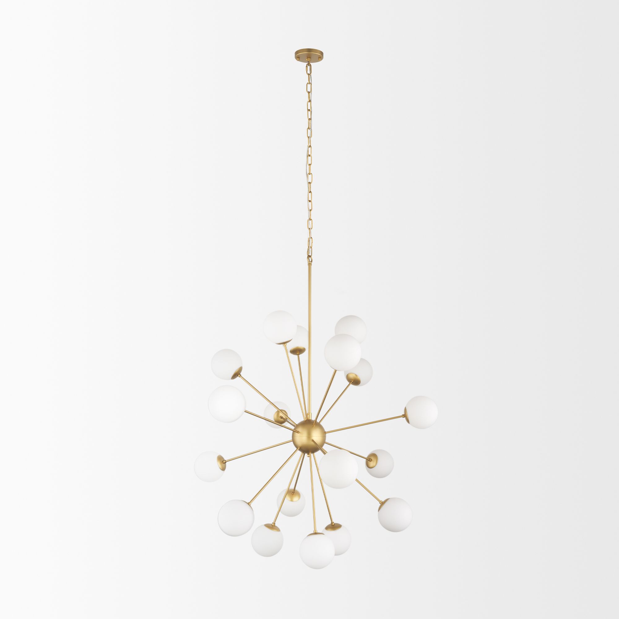 Mercana Barbara Chandelier with Frosted Glass Globes 18-Light - Gold