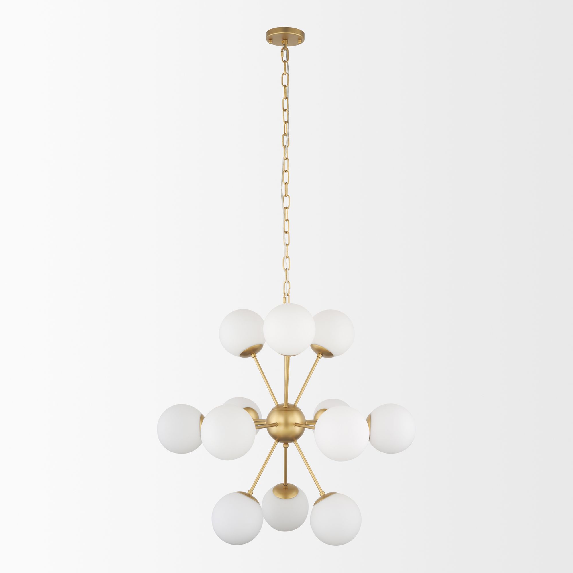 Mercana Barbara Chandelier with Frosted Glass Globes 11-Light - Gold