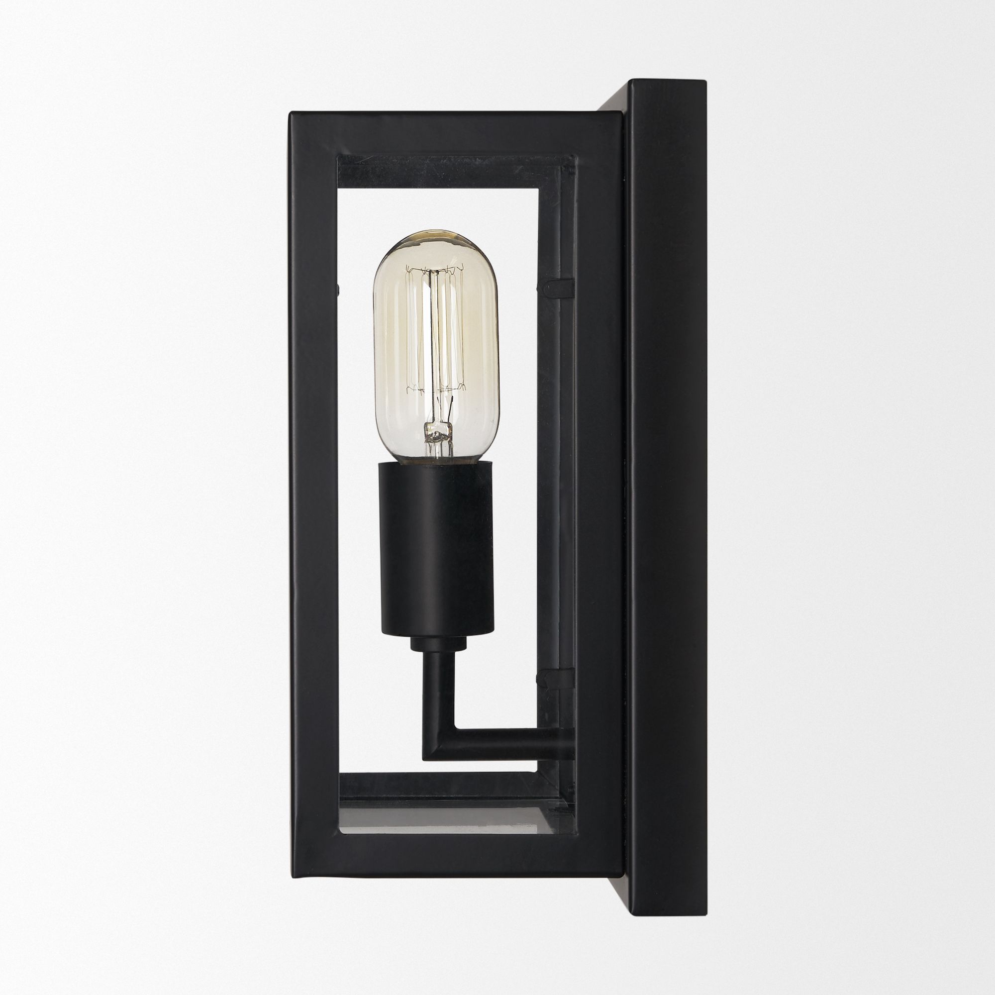 Mercana Cairn 1-Light Wall Sconce with Glass - Black