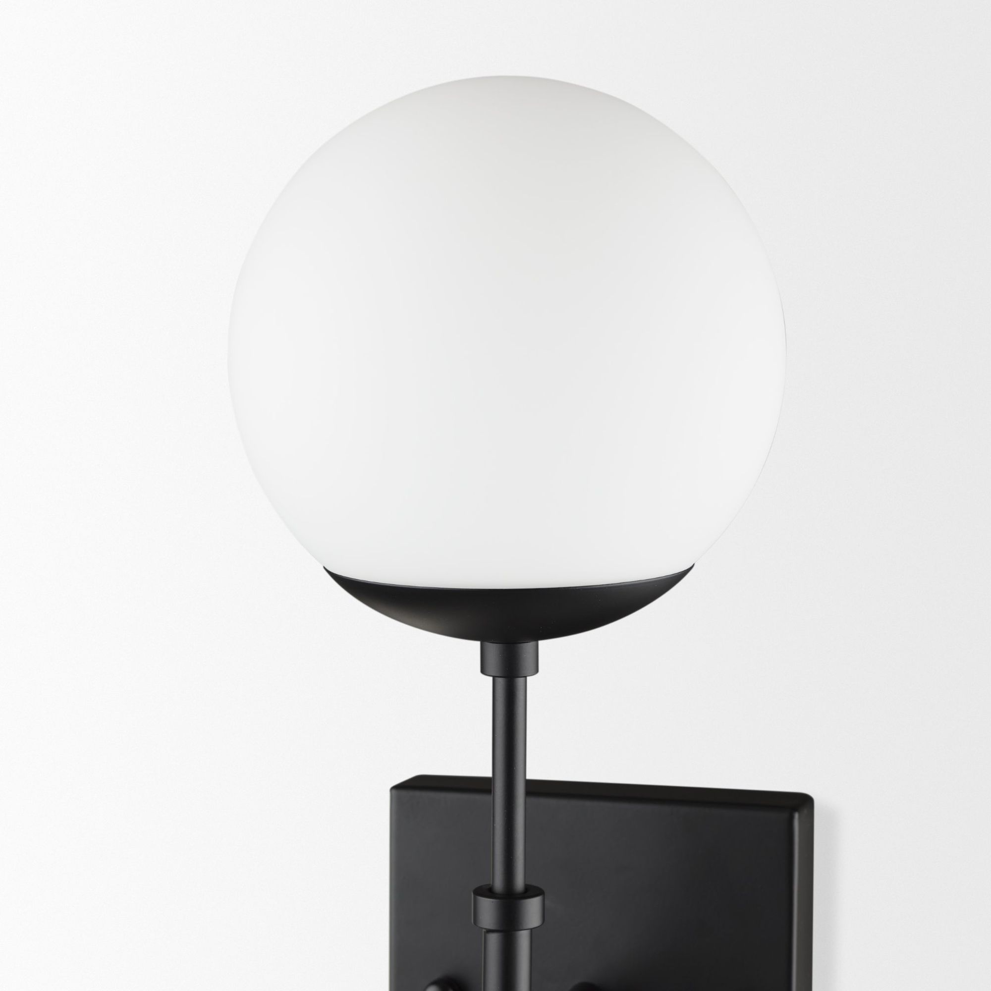 Mercana Edie 2-Light Wall Sconce with Frosted Glass Globes - Black