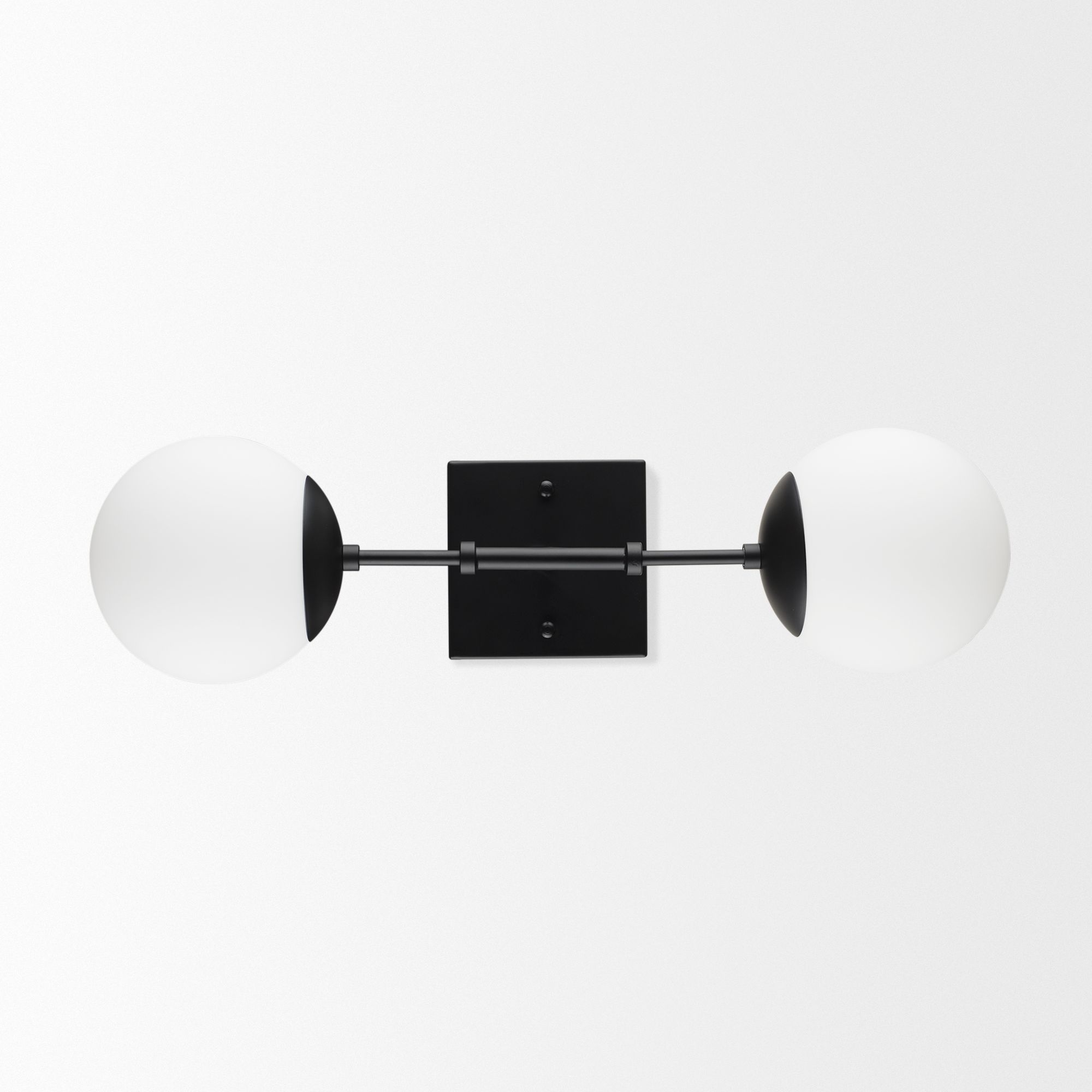 Mercana Edie 2-Light Wall Sconce with Frosted Glass Globes - Black