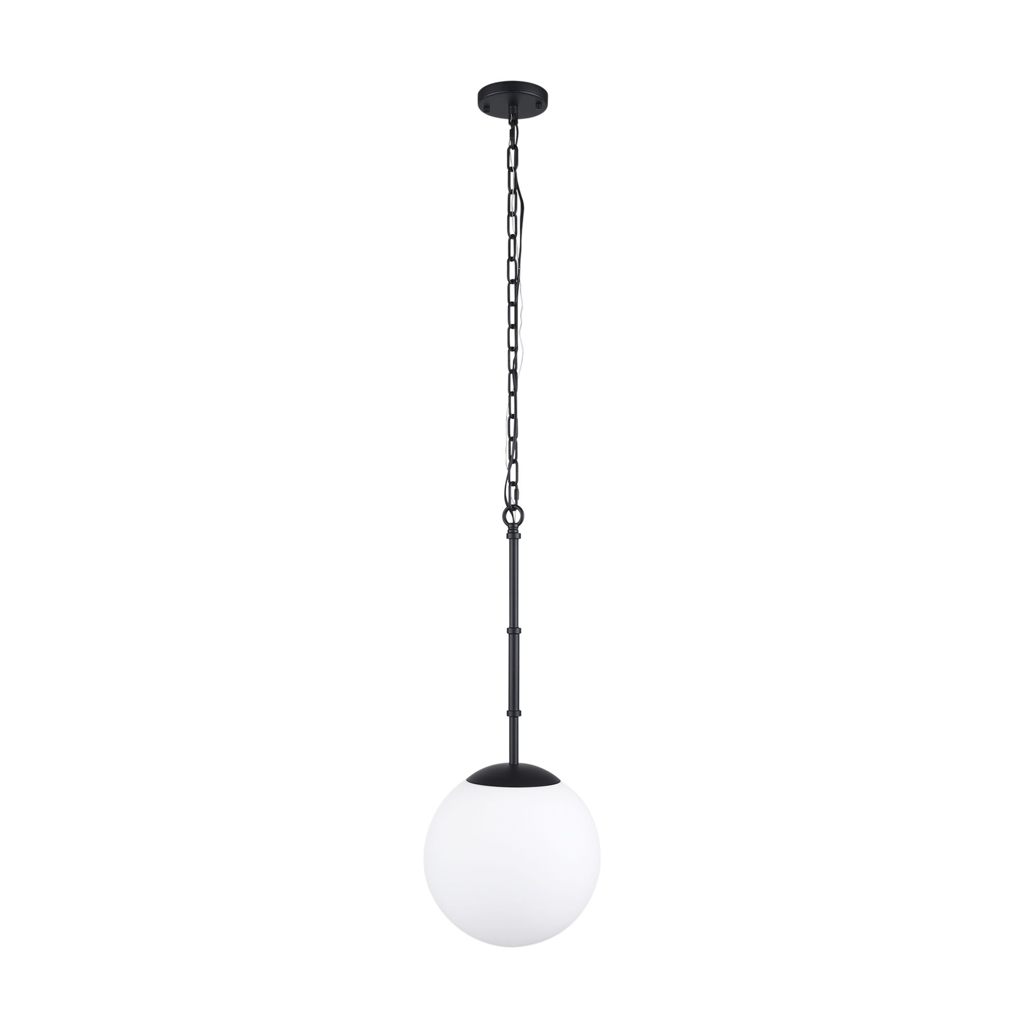 Mercana Edie Pendant Light with Frosted Glass Globe - Black