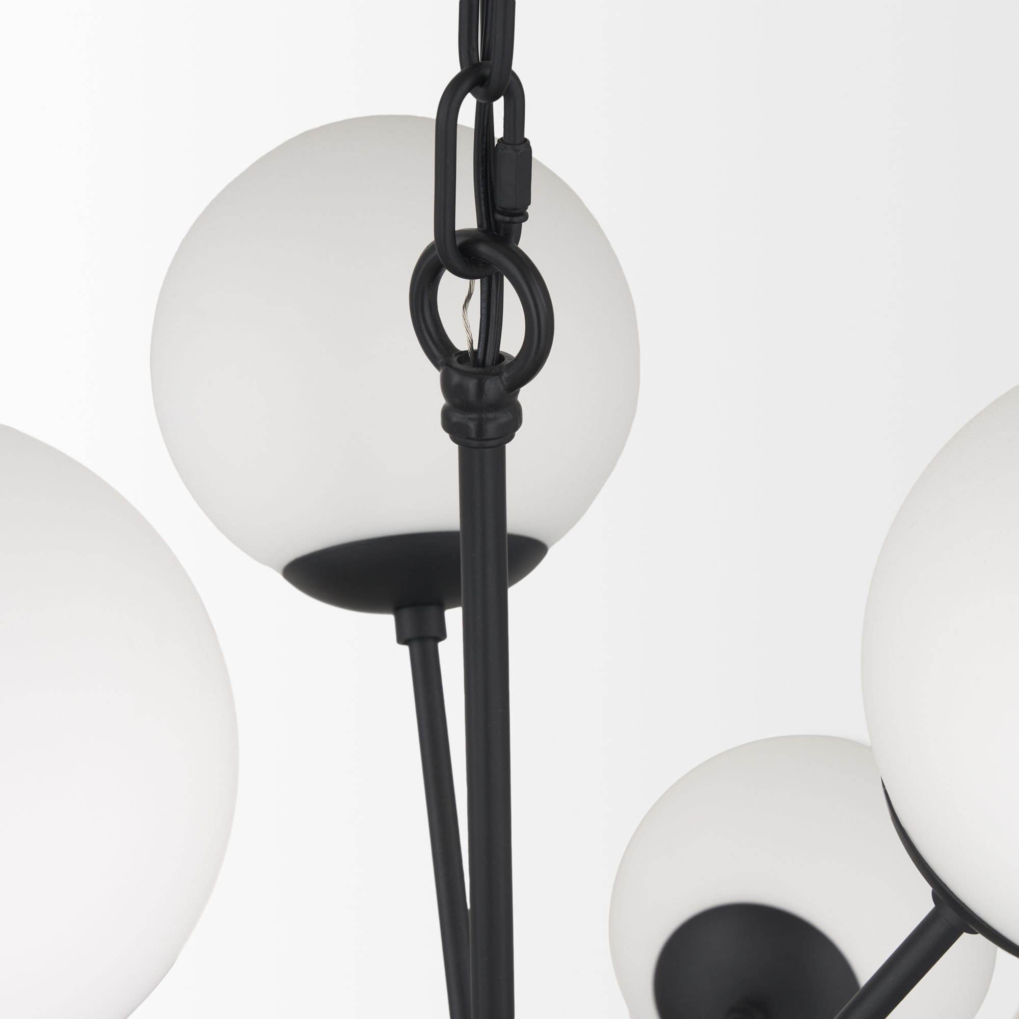 Mercana Barbara Chandelier with Frosted Glass Globes 11-Light - Black