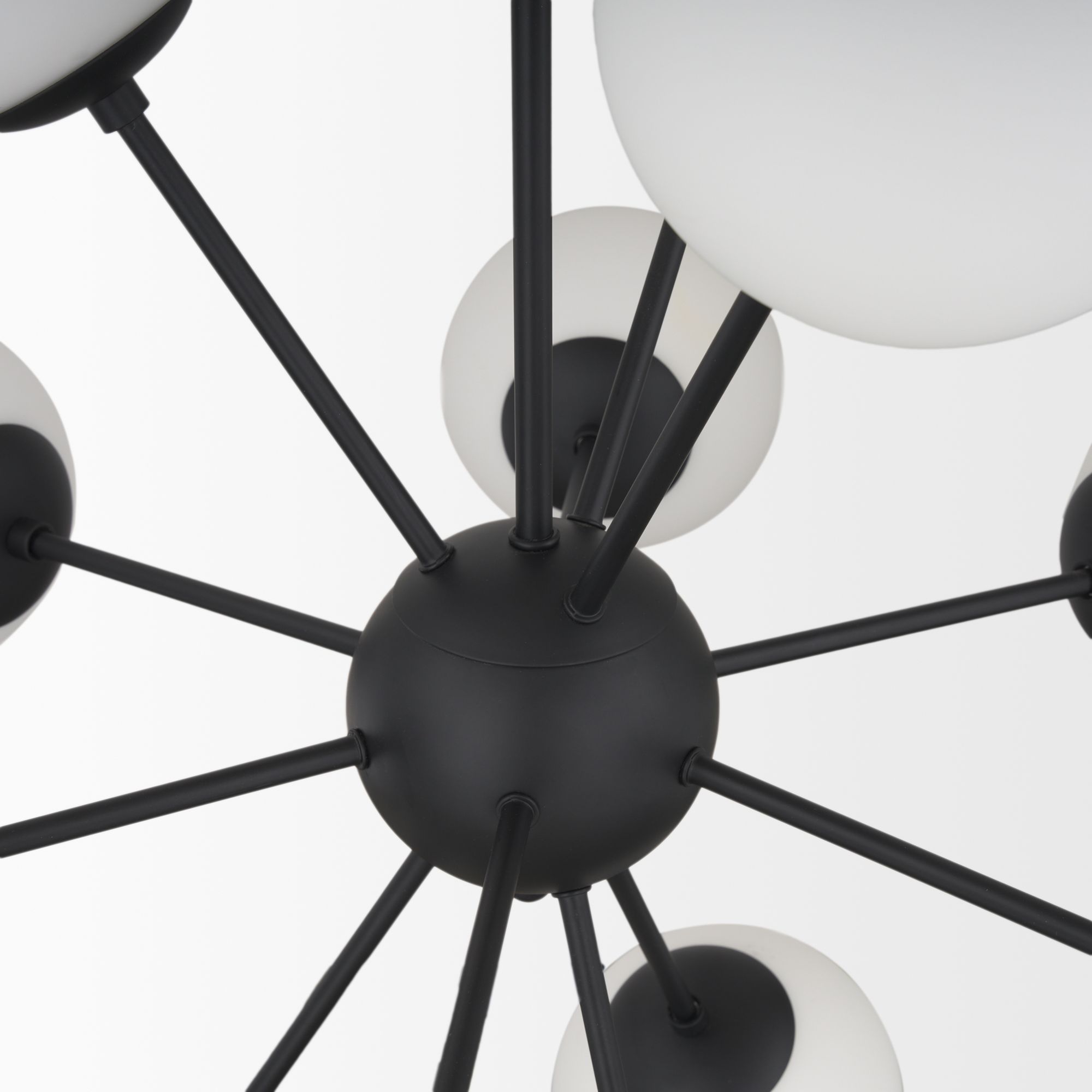 Mercana Barbara Chandelier with Frosted Glass Globes 11-Light - Black